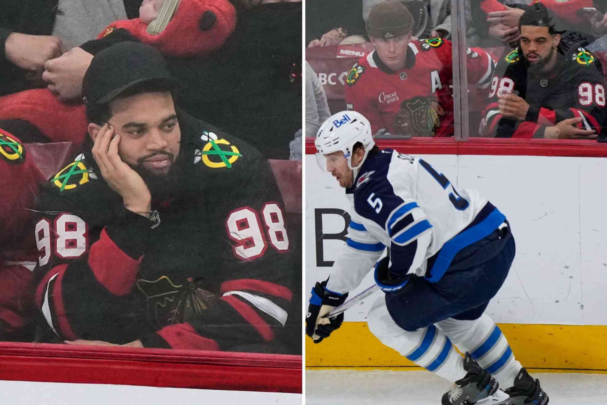 Williams was spotted at a Blackhawks game, drawing attention from the front row along the glass