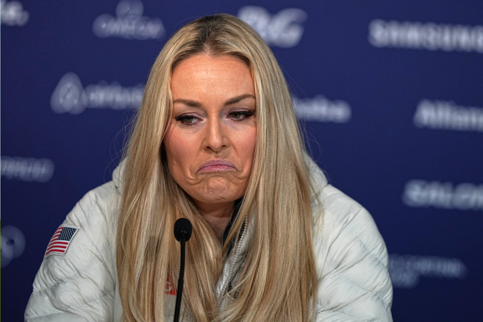 Lindsey Vonn speaks to media