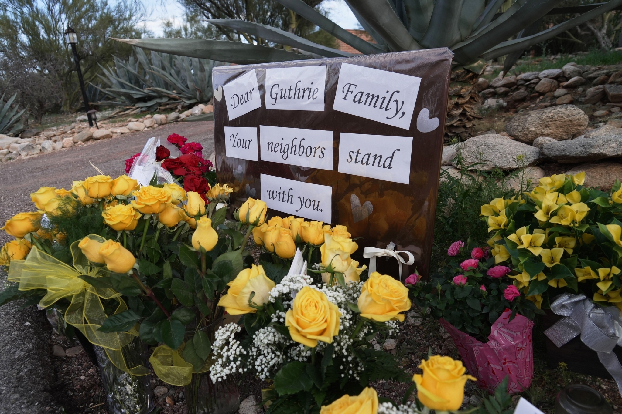 Flowers outside of Nancy Guthries home.