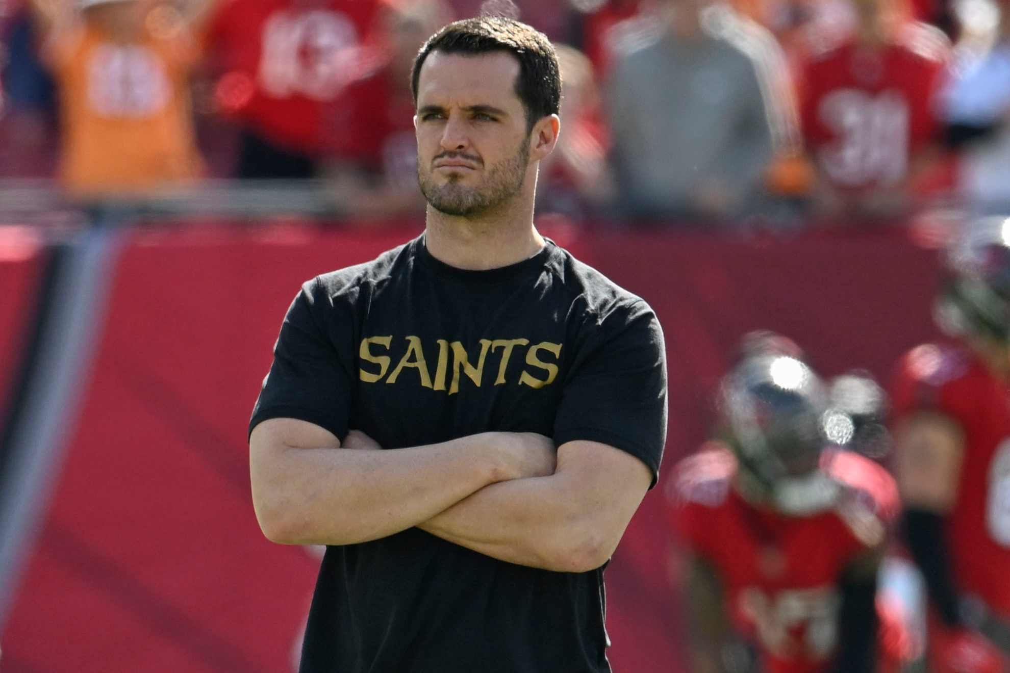 Derek Carr was last in the NFL during the 2024 season with the New Orleans Saints, which was cut short due to a right shoulder injury.