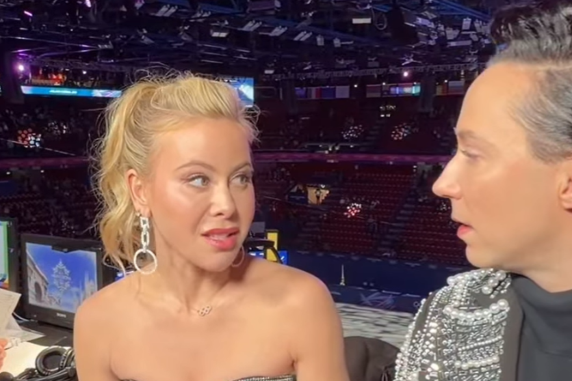 Tara Lipinski turned heads in her sparkling black dress