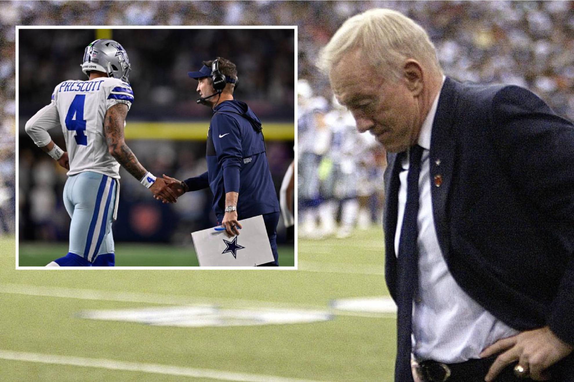 Brian Schottenheimer, Dak Prescott & Jerry Jones