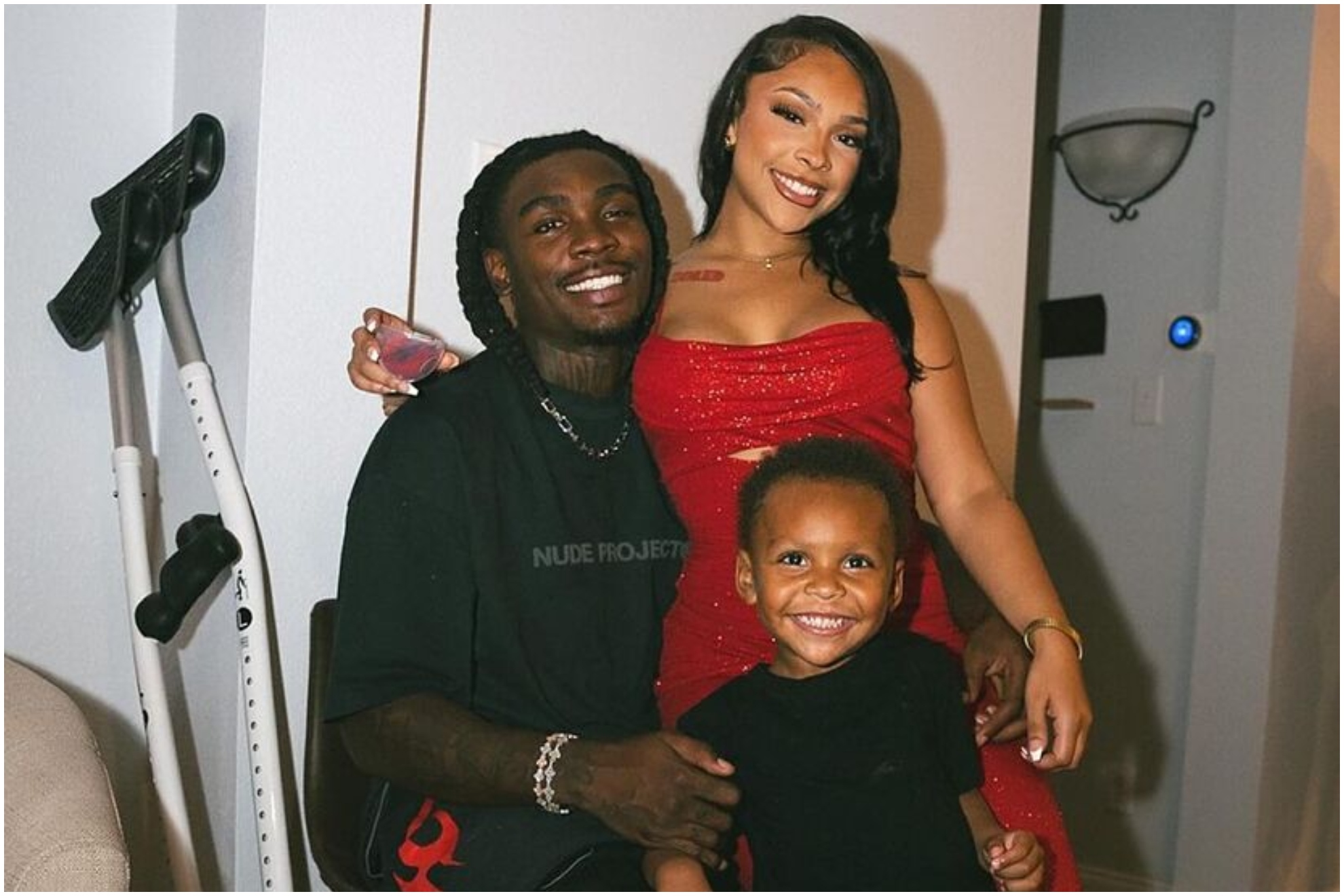Chiefs wide receiver Rashee Rice and his family in a social media photo
