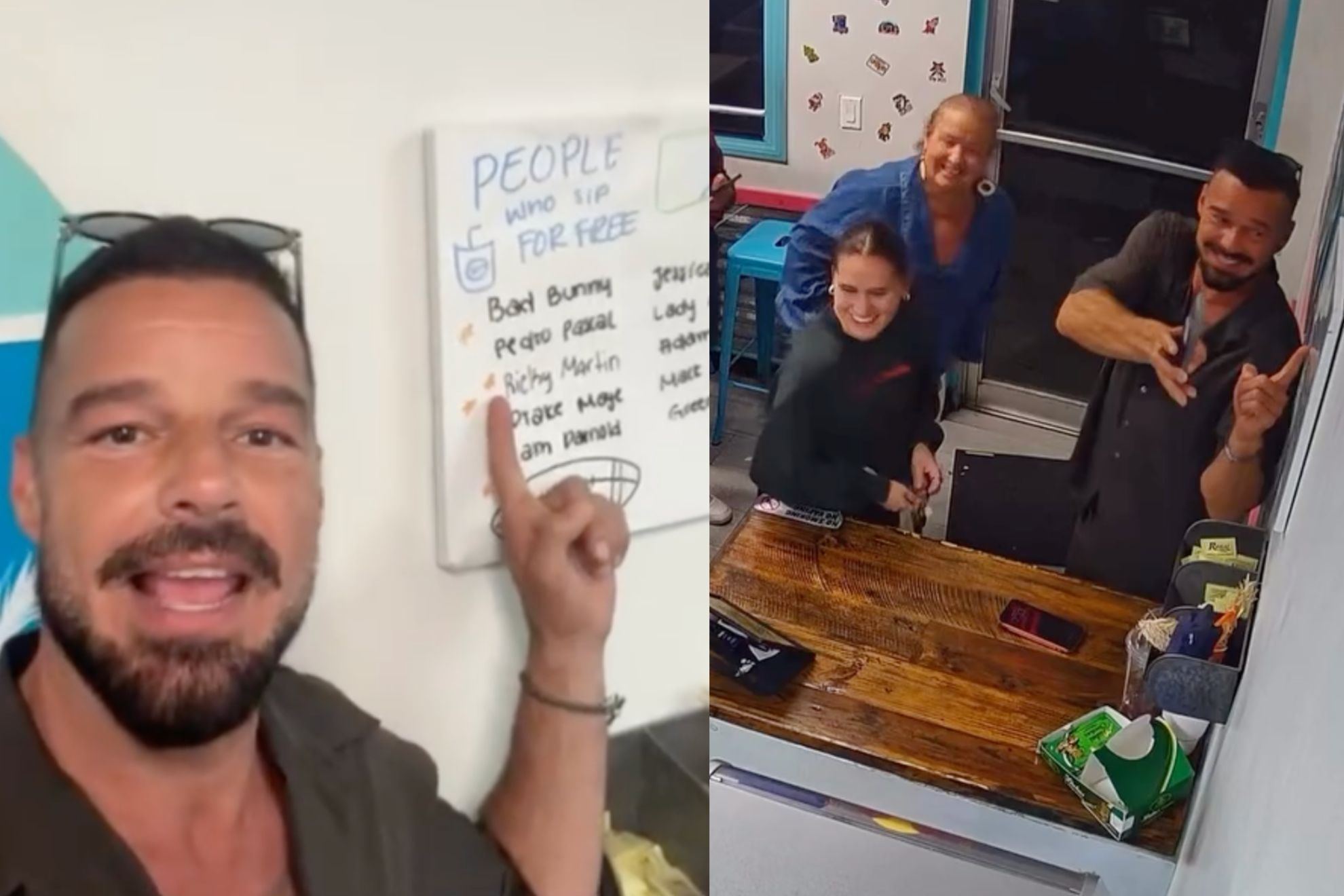 Ricky Martin goes viral after making a surprise visit to a cafe in Miami