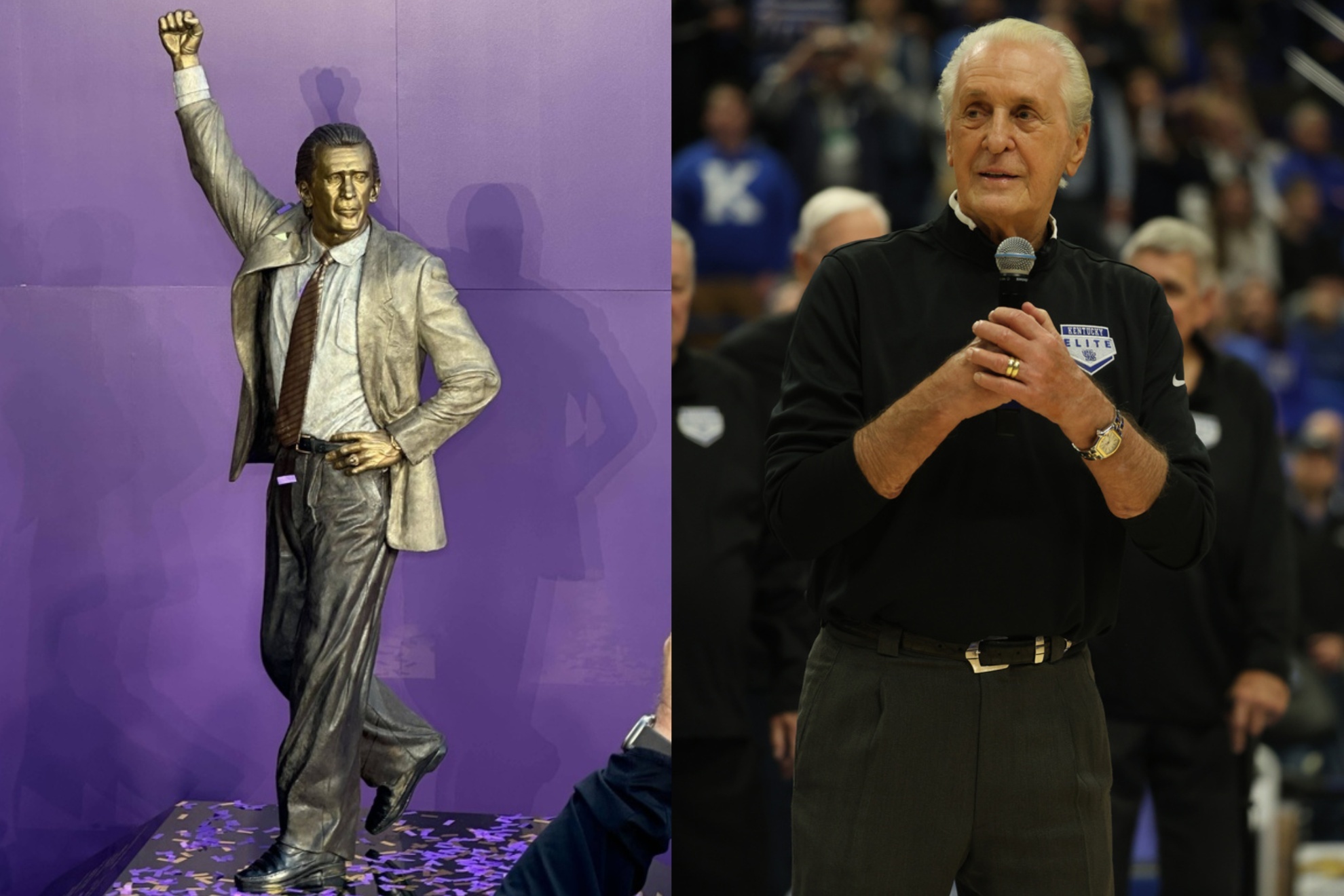 The Lakers honored Pat Riley with a statue at Crypto.com Arena.