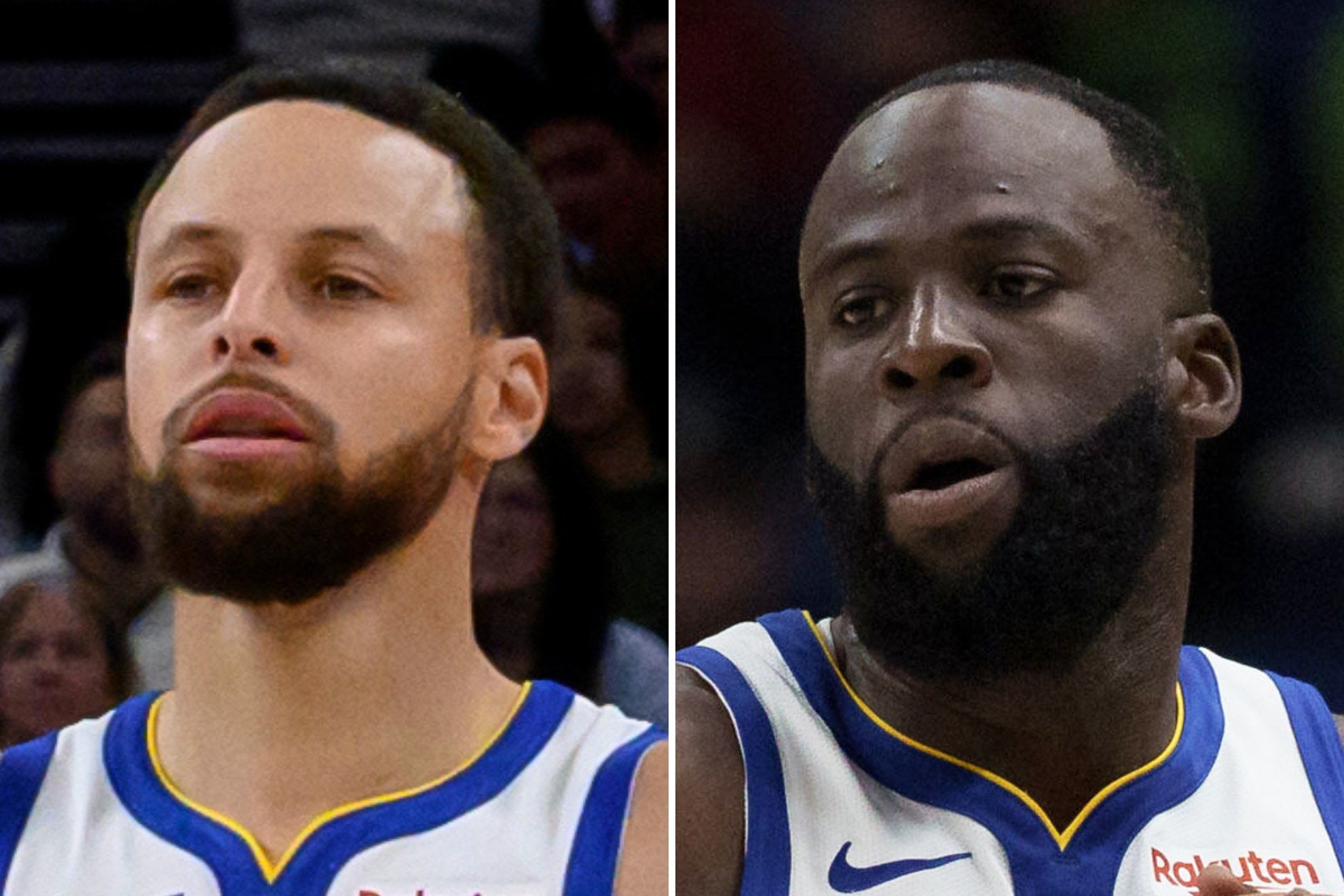 Stephen Curry looks fed up watching Draymond Green lose his cool during Warriors game