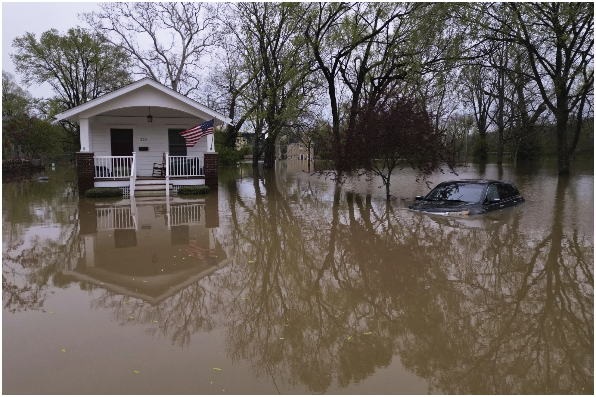 Image not representative of the actual floods. Image from Ohio River floods Strader Avenue, April 9, 2025, in Cincinnati.