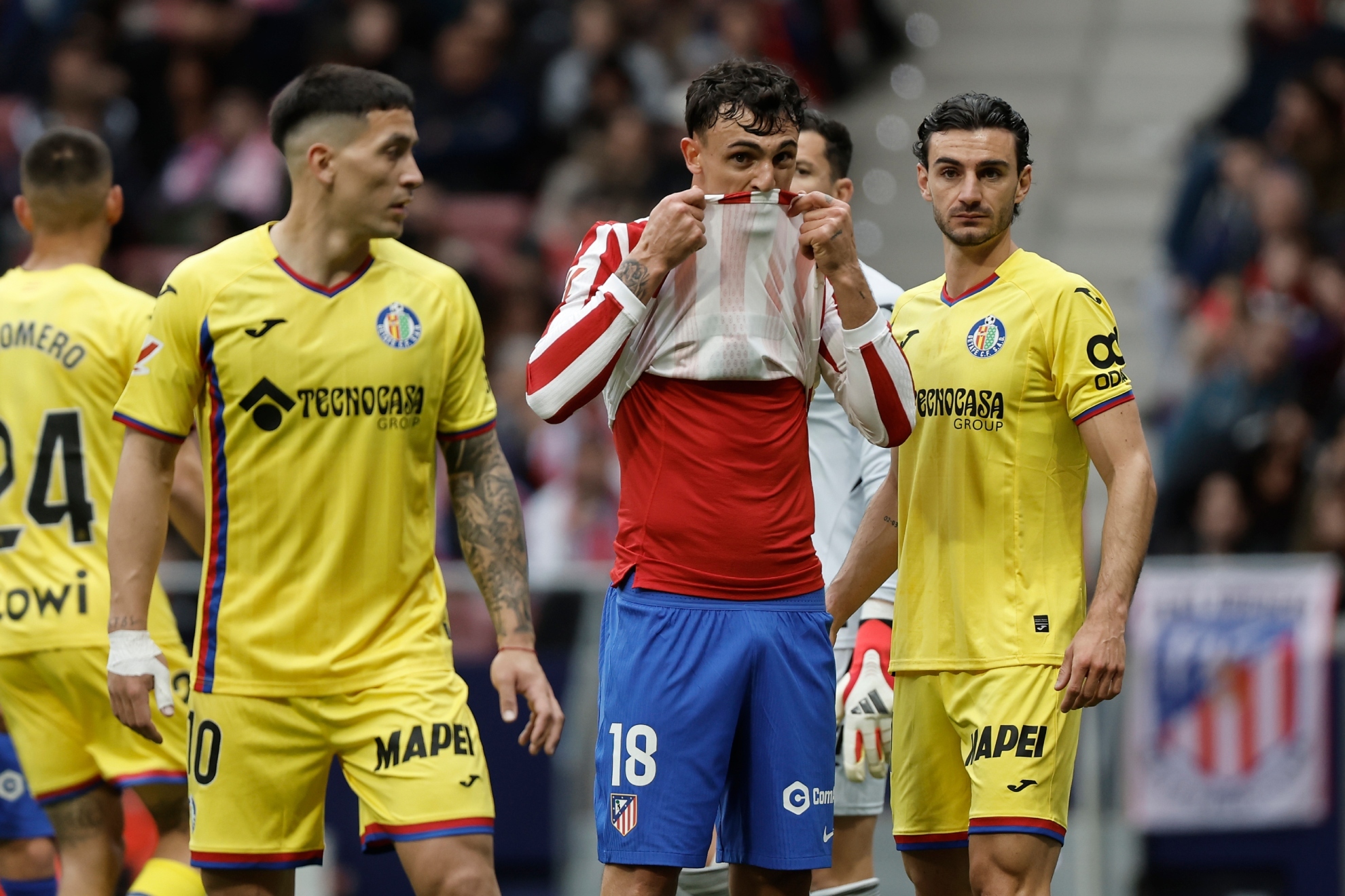 Pubill, durante el encuentro ante el Getafe.