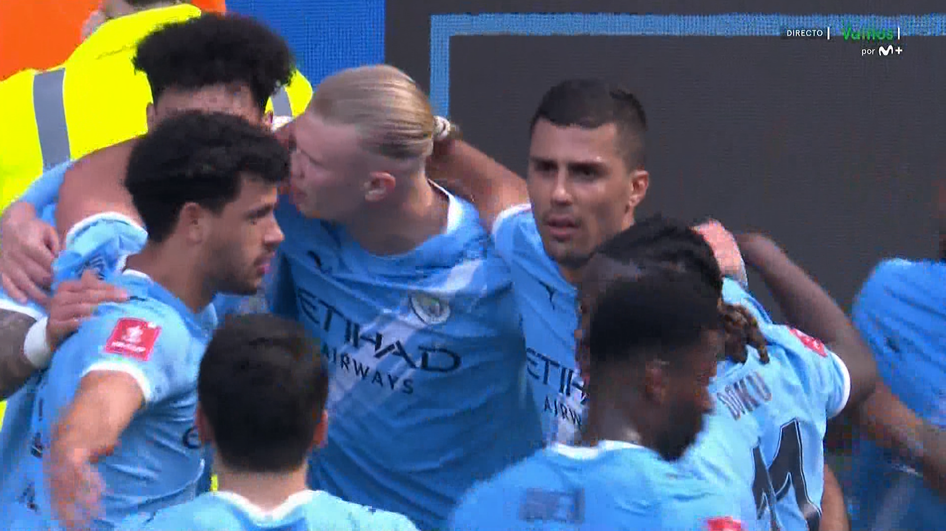 Haaland celebra el gol ante el Liverpool 