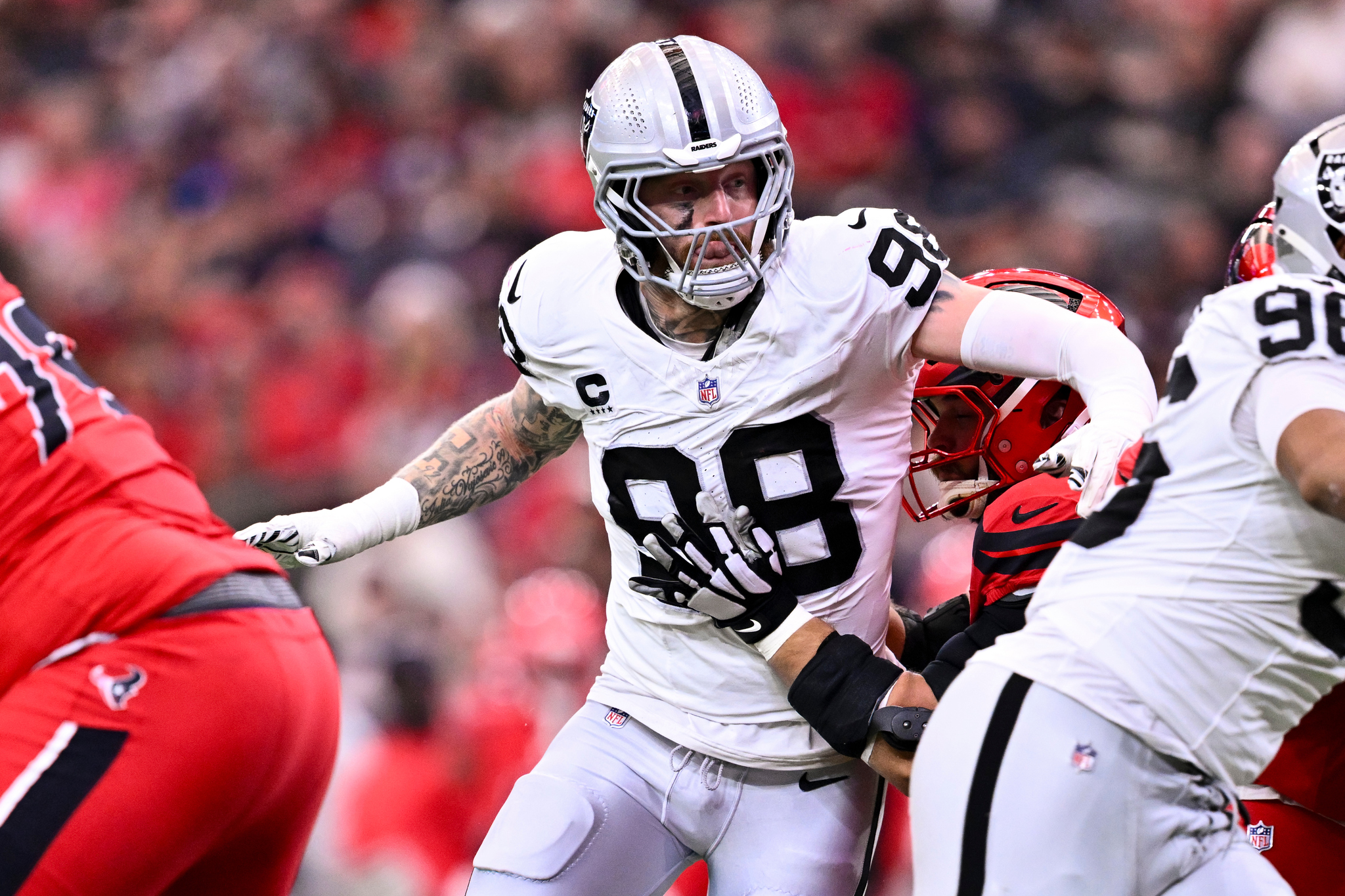 Maxx Crosby is back with the Las Vegas Raiders after a tumultuous offseason.