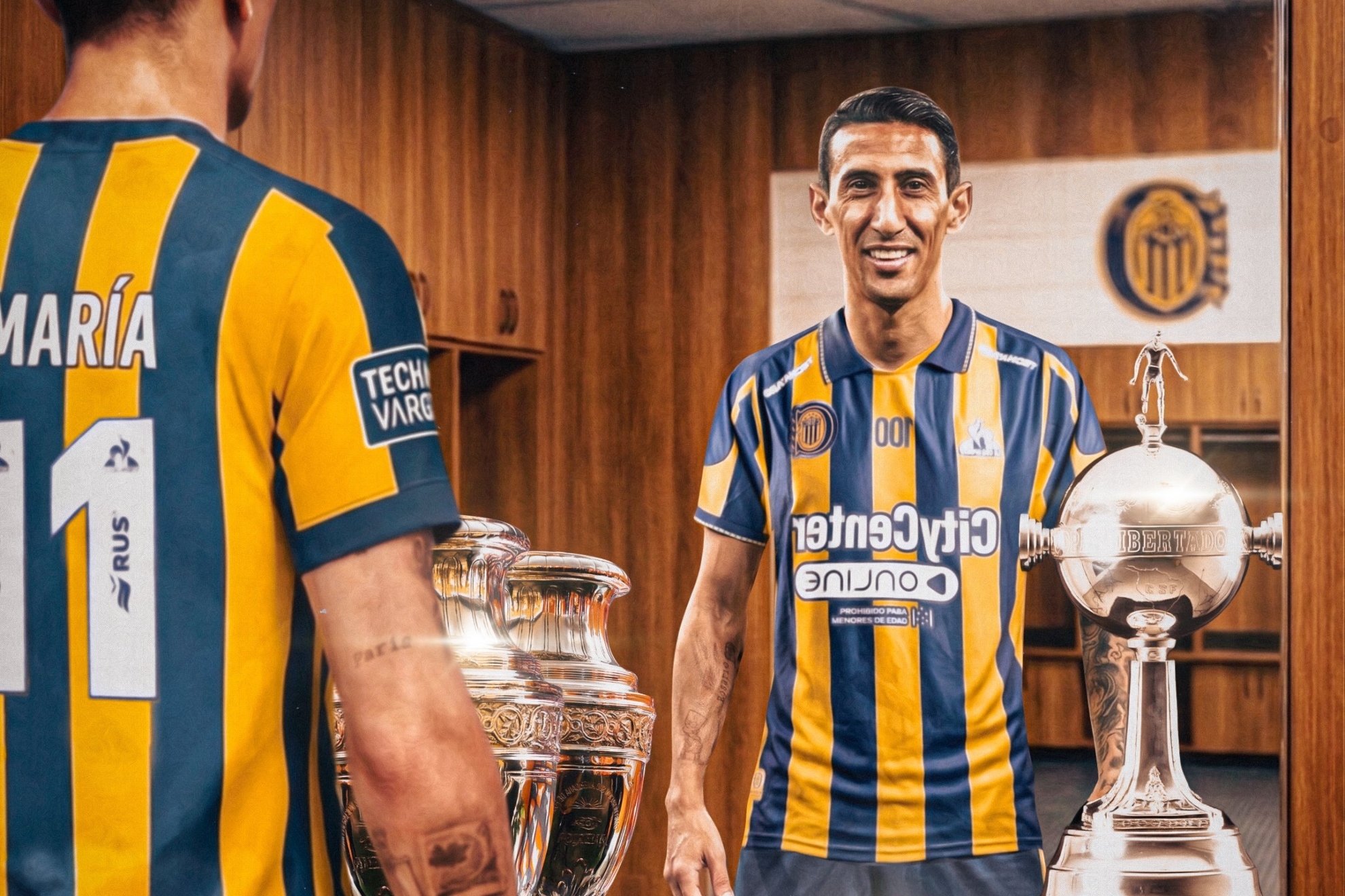 Creatividad para celebrar el regreso de �ngel di Mar�a.