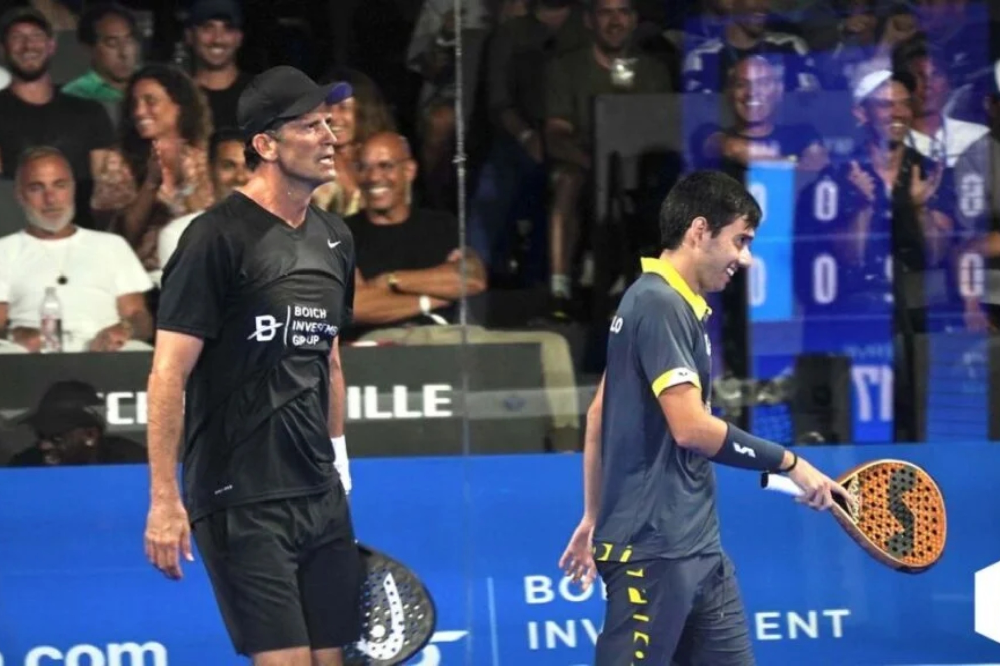 Wayne Boich y Mario del Castillo, en 2022 jugando un torneo de World Padel Tour.