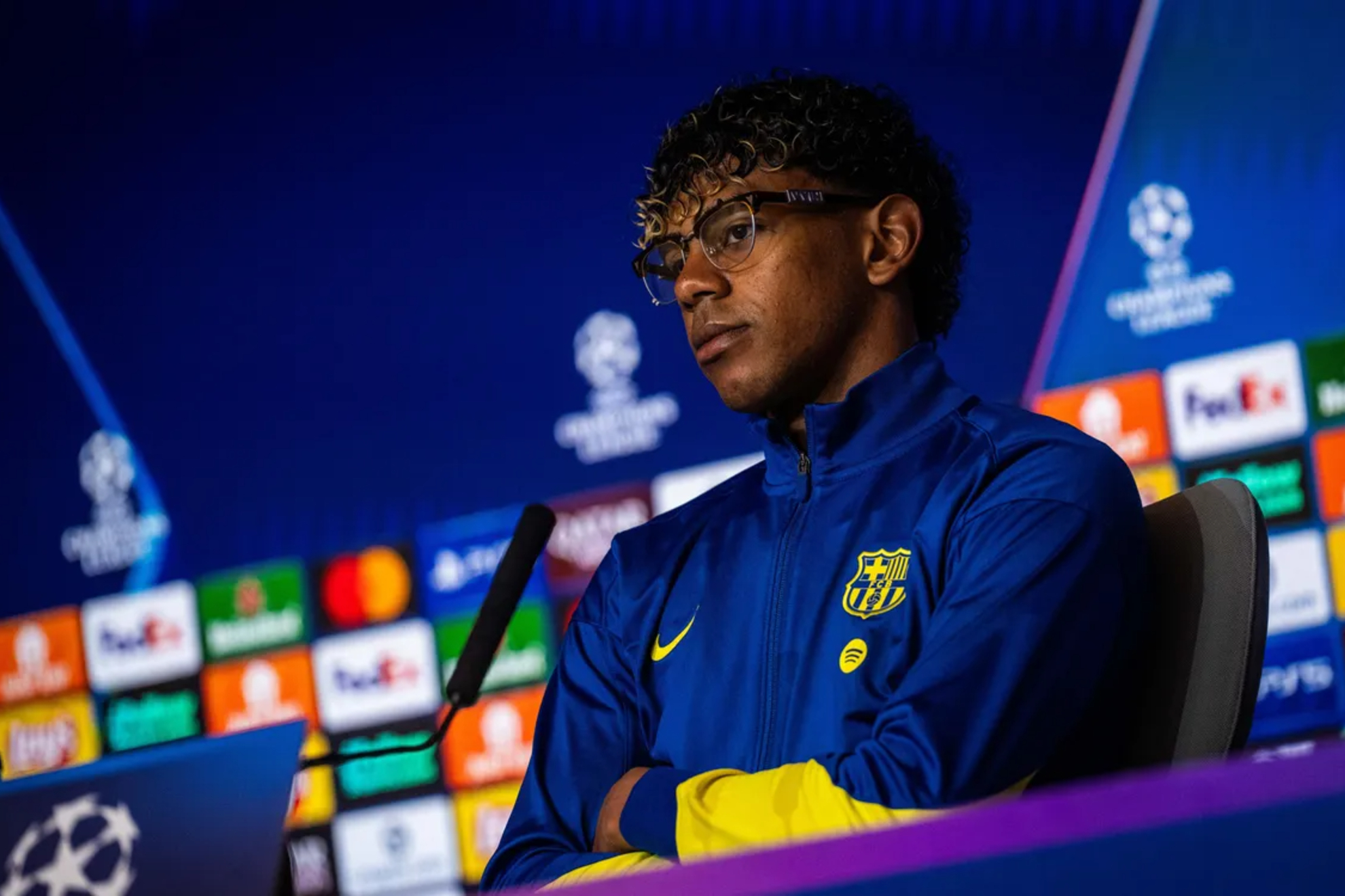 Lamine Yamal en sala de prensa