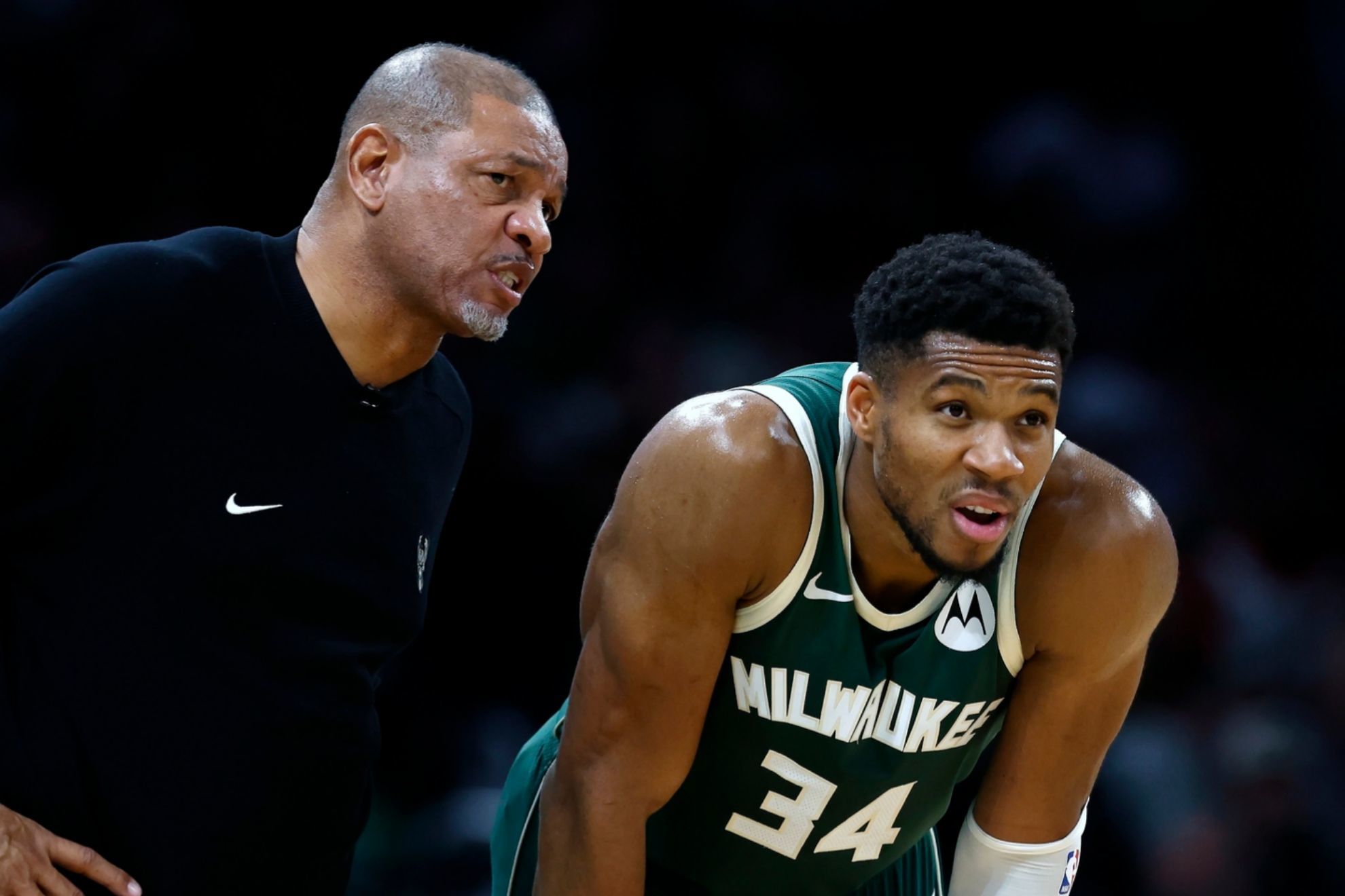 Doc Rivers and Giannis Antetokounmpo