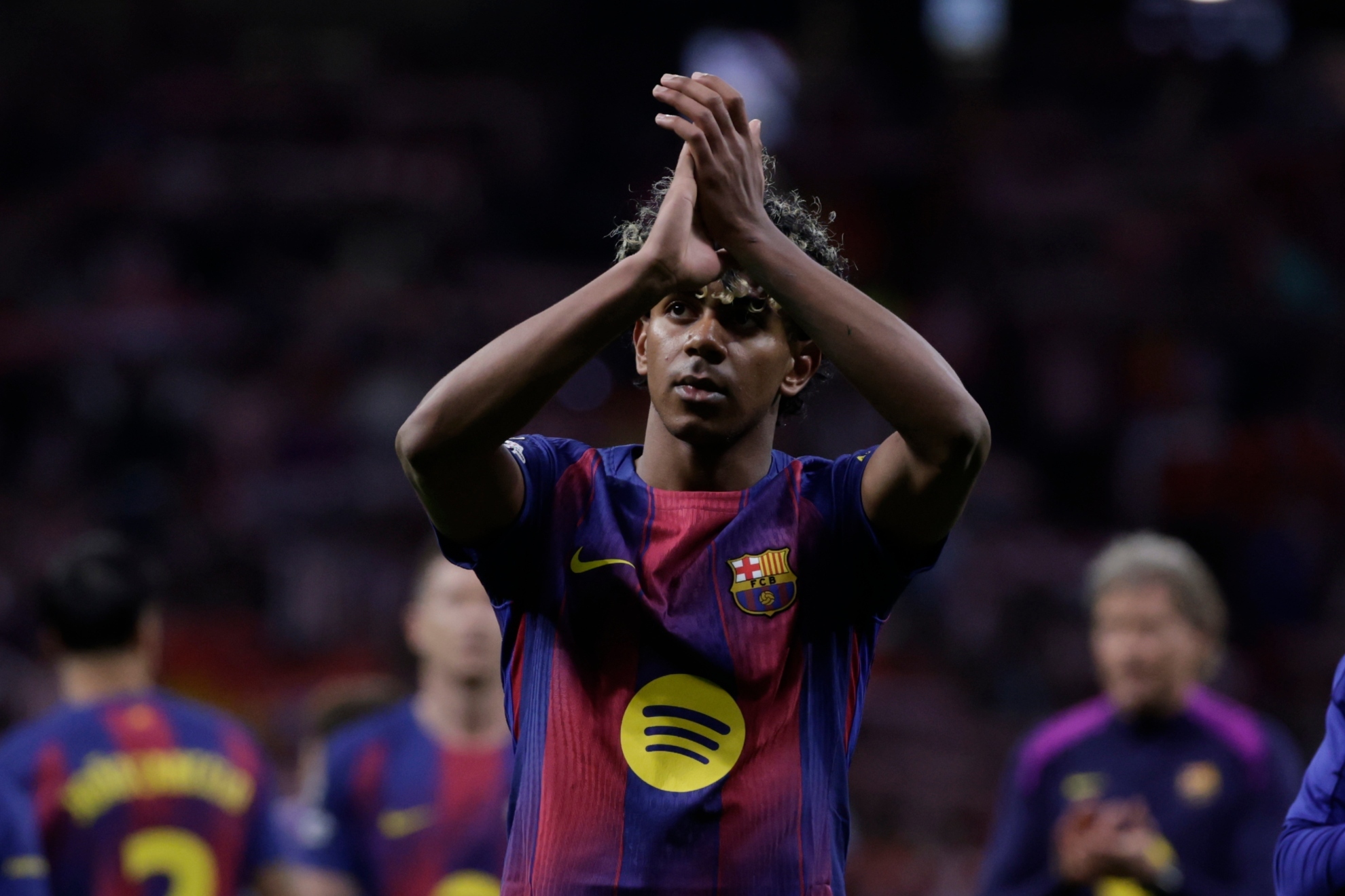 Lamine Yamal, a la conclusi�n del partido.