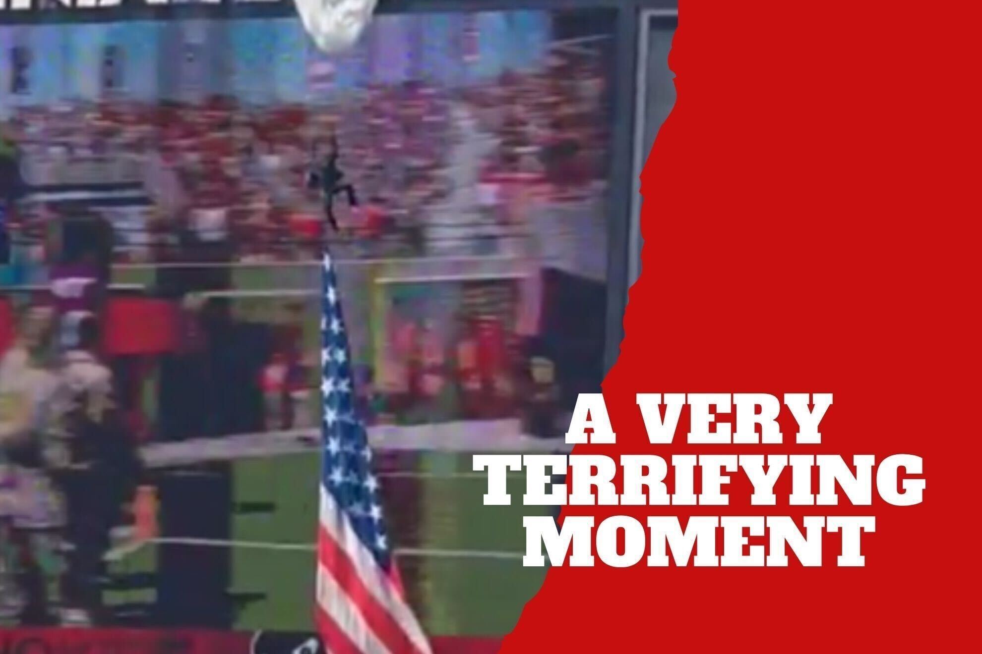 A terrifying moment takes over a pregame ceremony