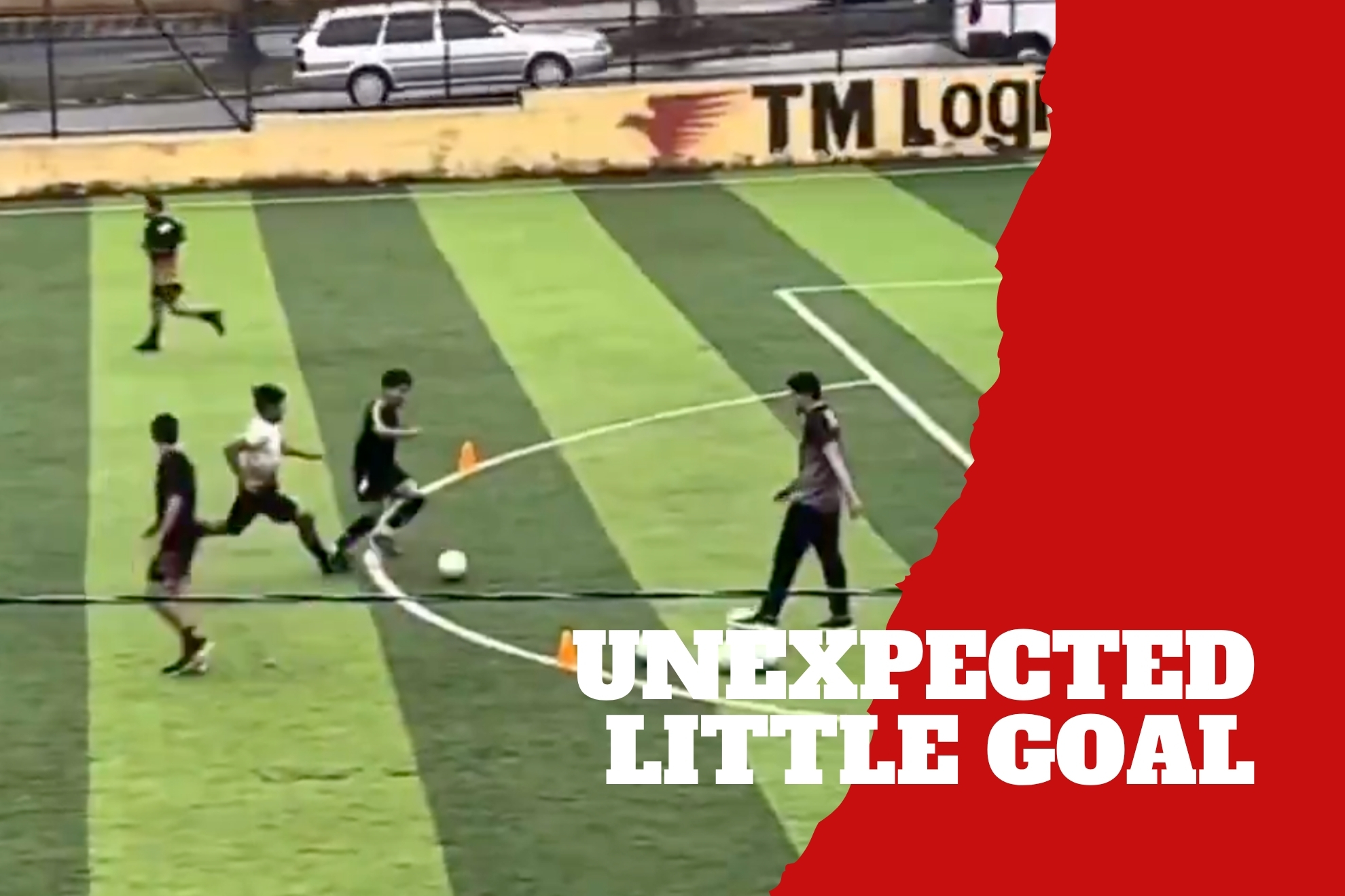 Little kid steals the show with unexpected goal during training