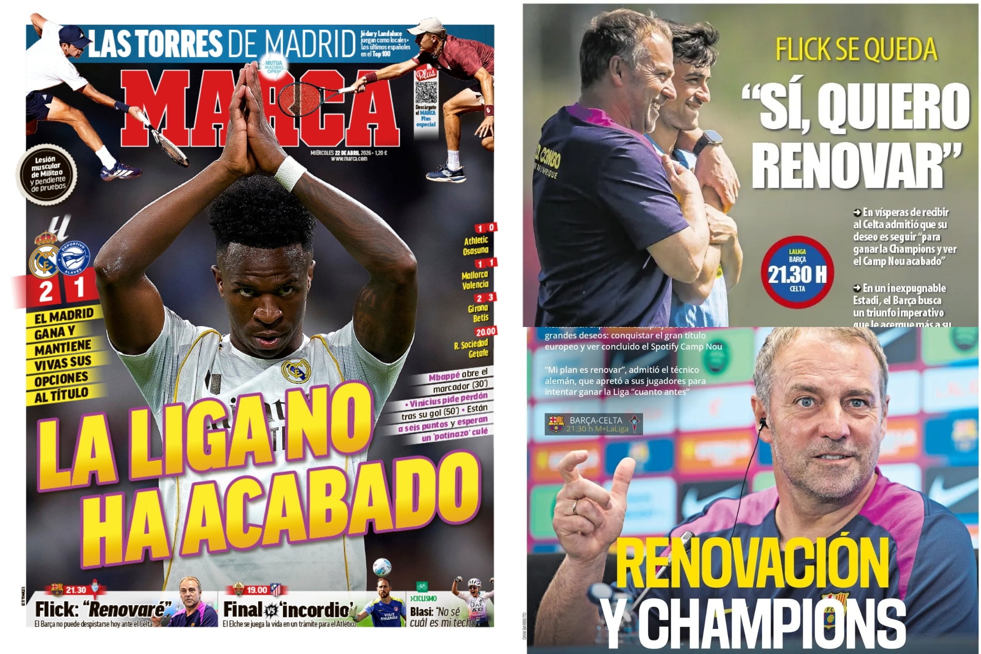 Las portadas del d�a: La Liga no ha acabado, el plan de Flick...