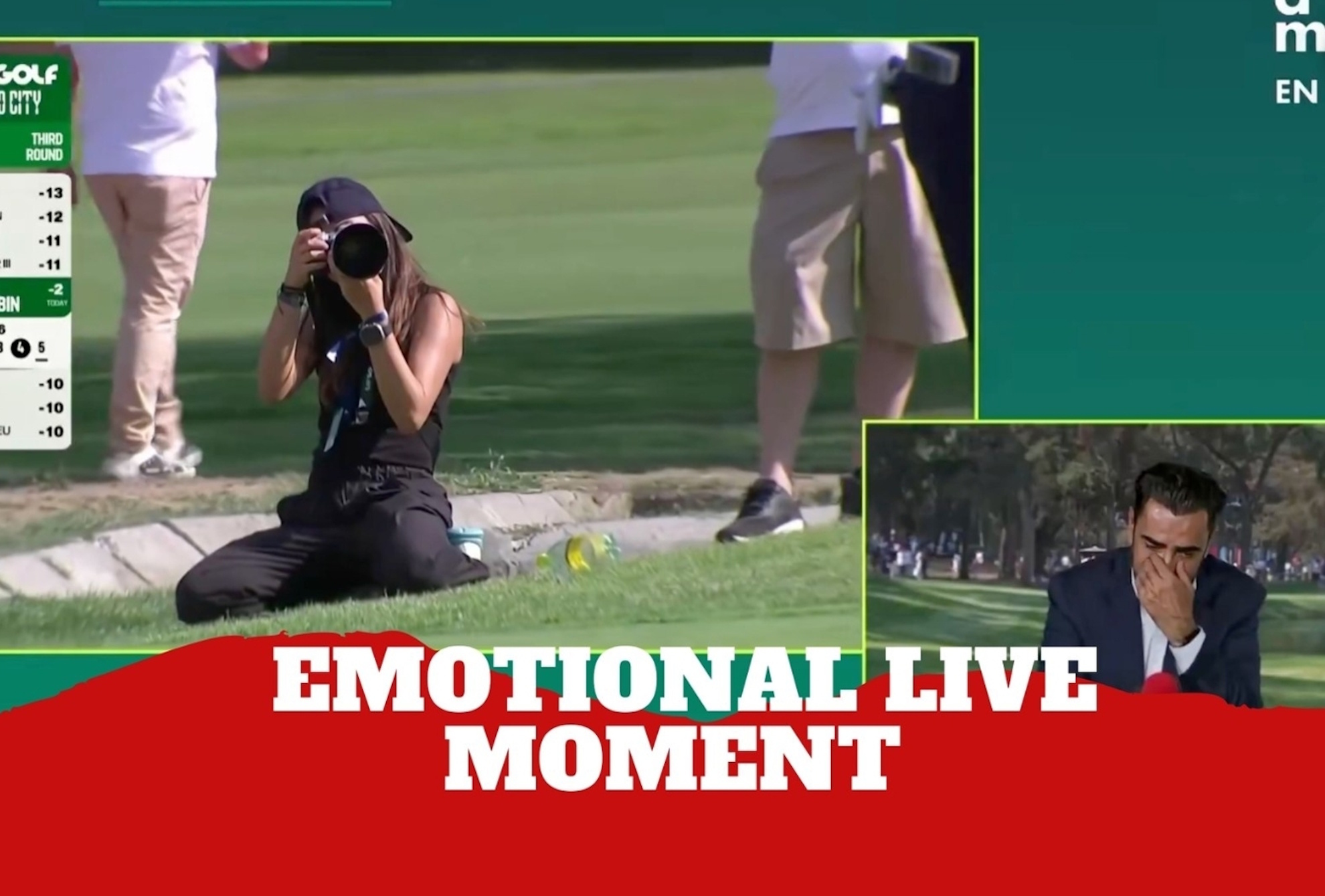 Commentator spots his daughter live on air and gets emotional