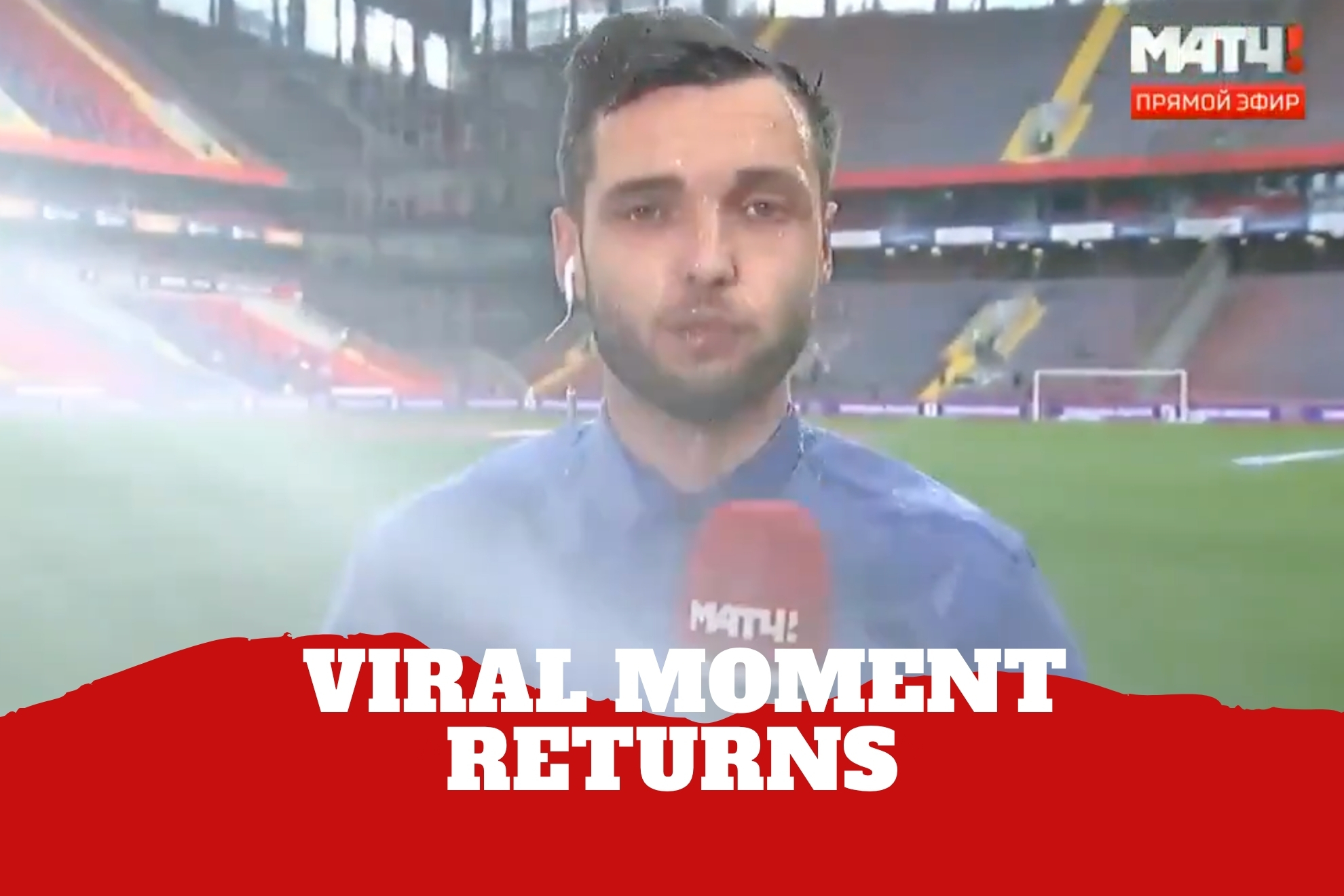 Reporter drenched live on air as viral sprinkler moment resurfaces