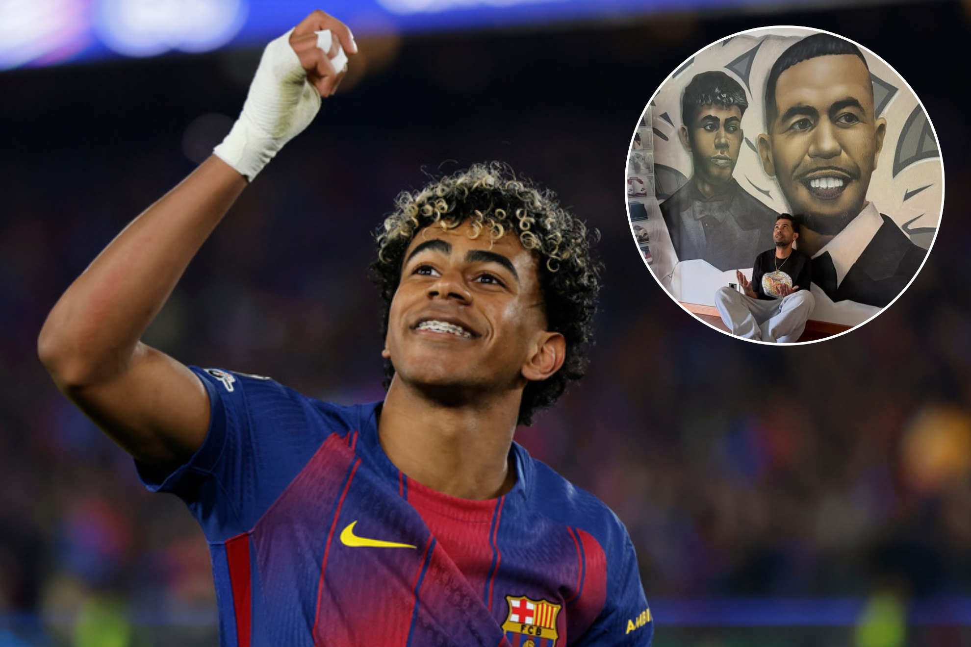 Lamine Yamals father prays after his sons injury