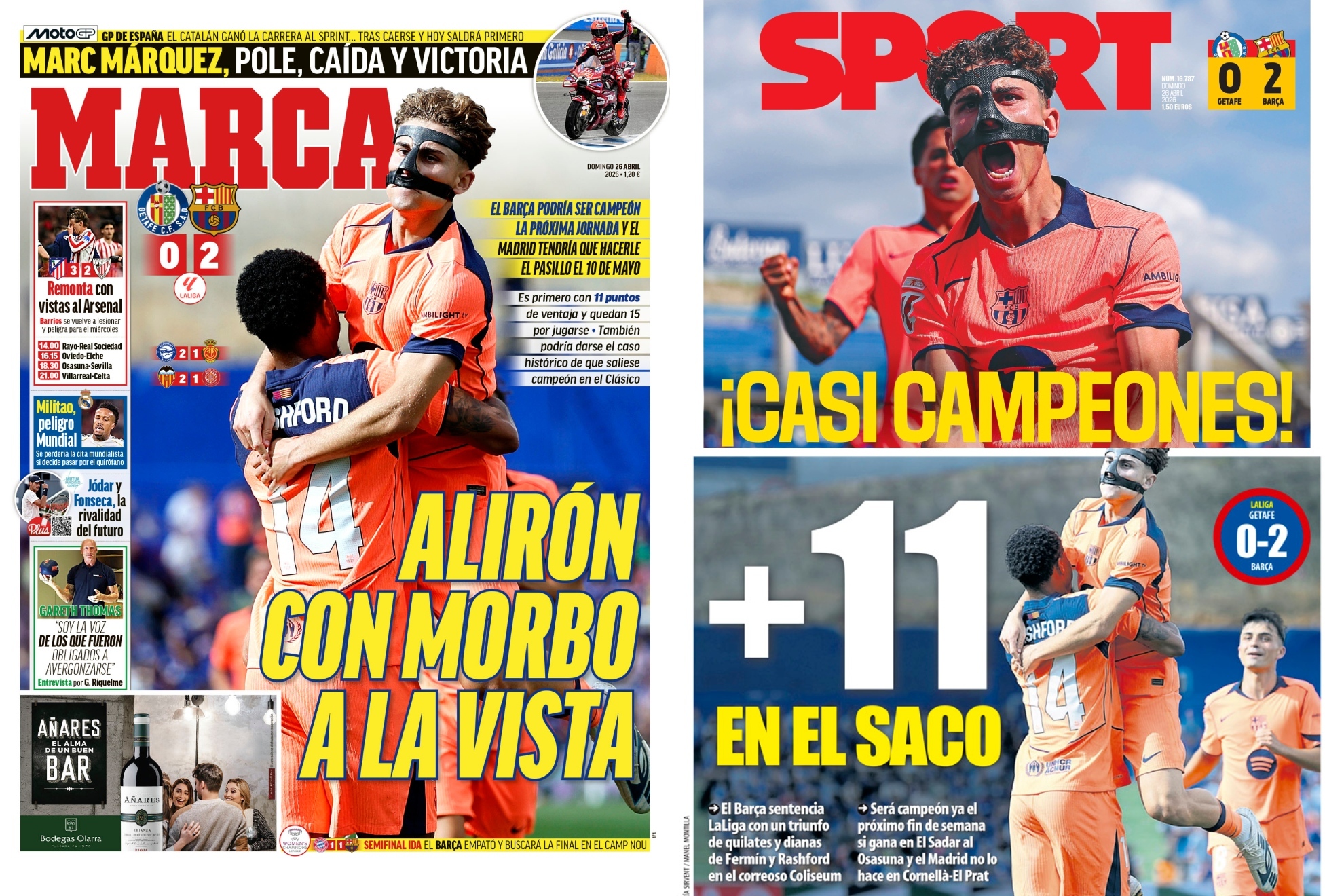 Las portadas del d�a: alir�n con morbo, en el saco...