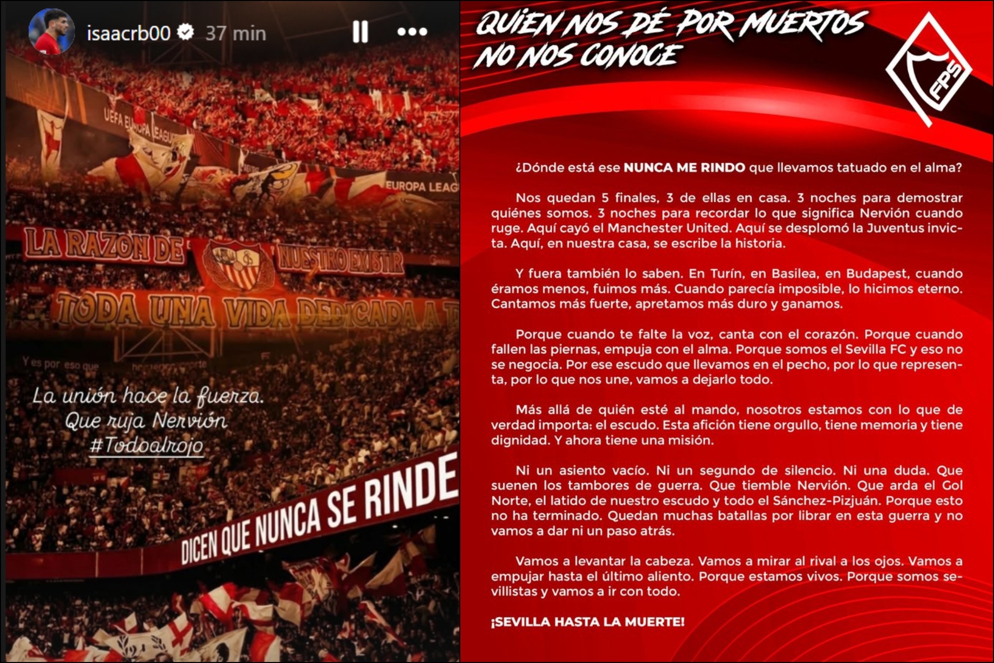 El sevillismo se conjura al rojo para la final ante la Real Sociedad