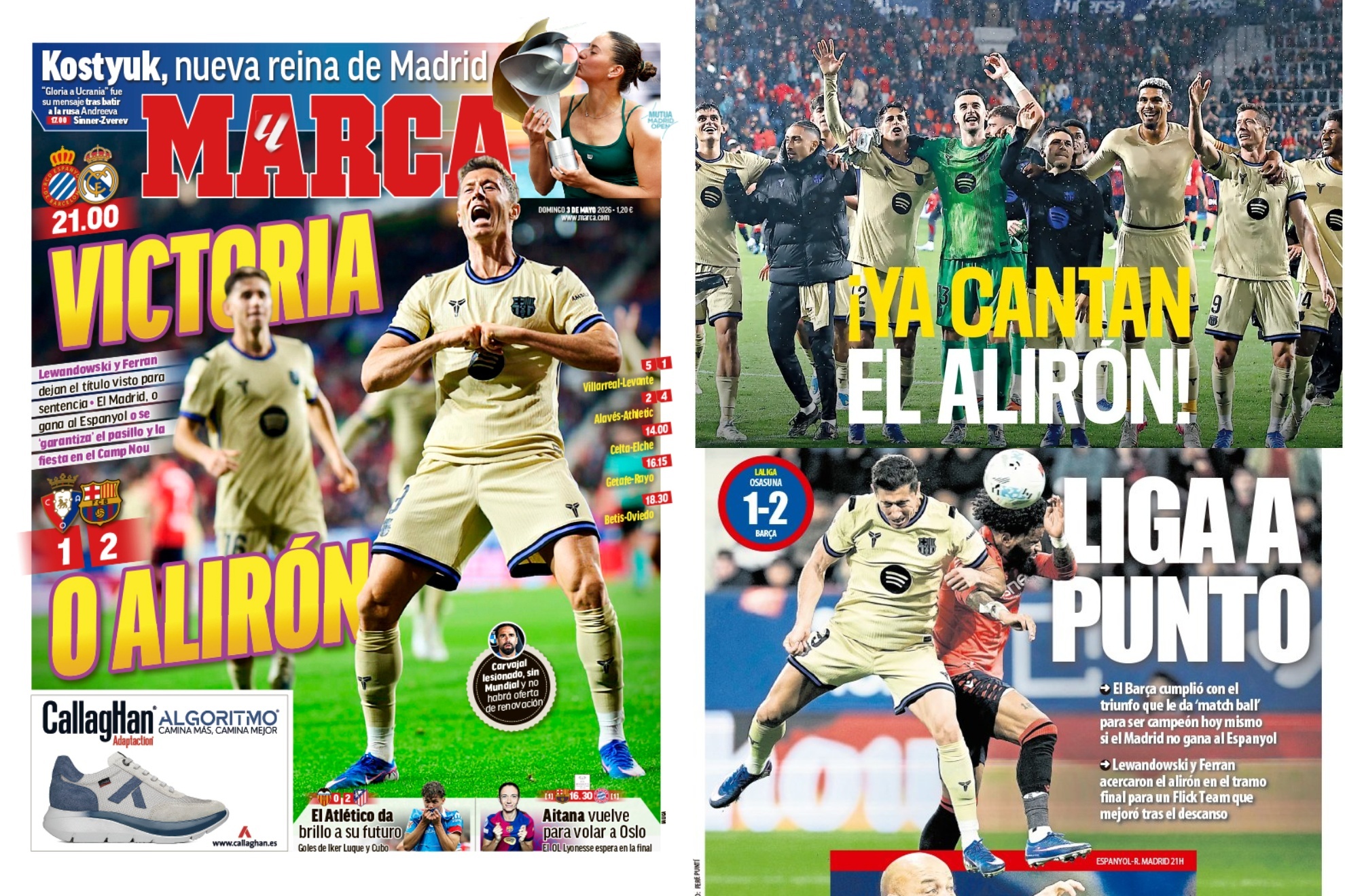 Las portadas del d�a: victoria o alir�n, Liga a punto...