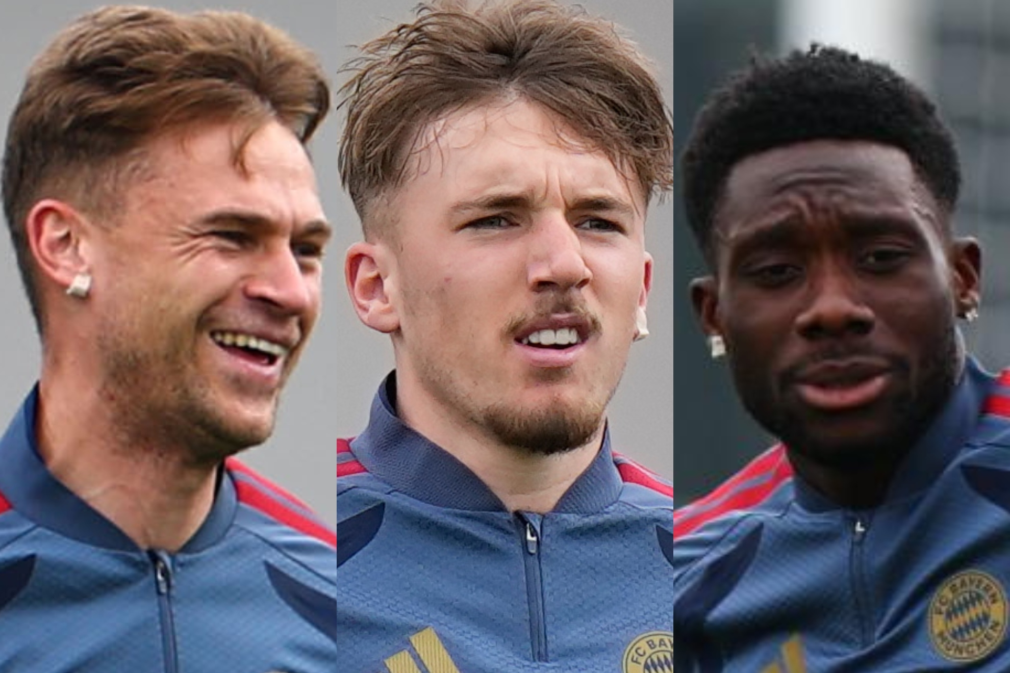 Joshua Kimmich, Lennart Karl y Alphonso Davies.