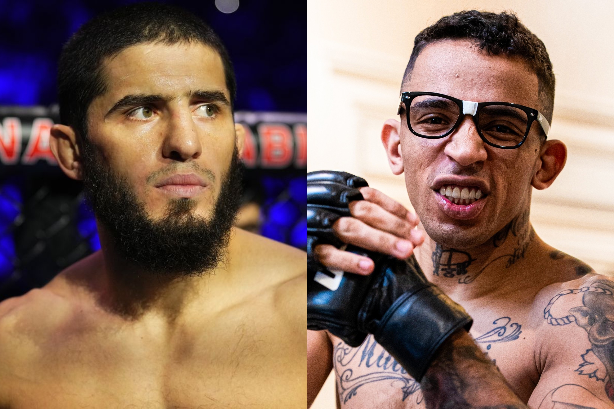 Montaje fotogr�fico de Islam Makhachev y Carlos Prates.