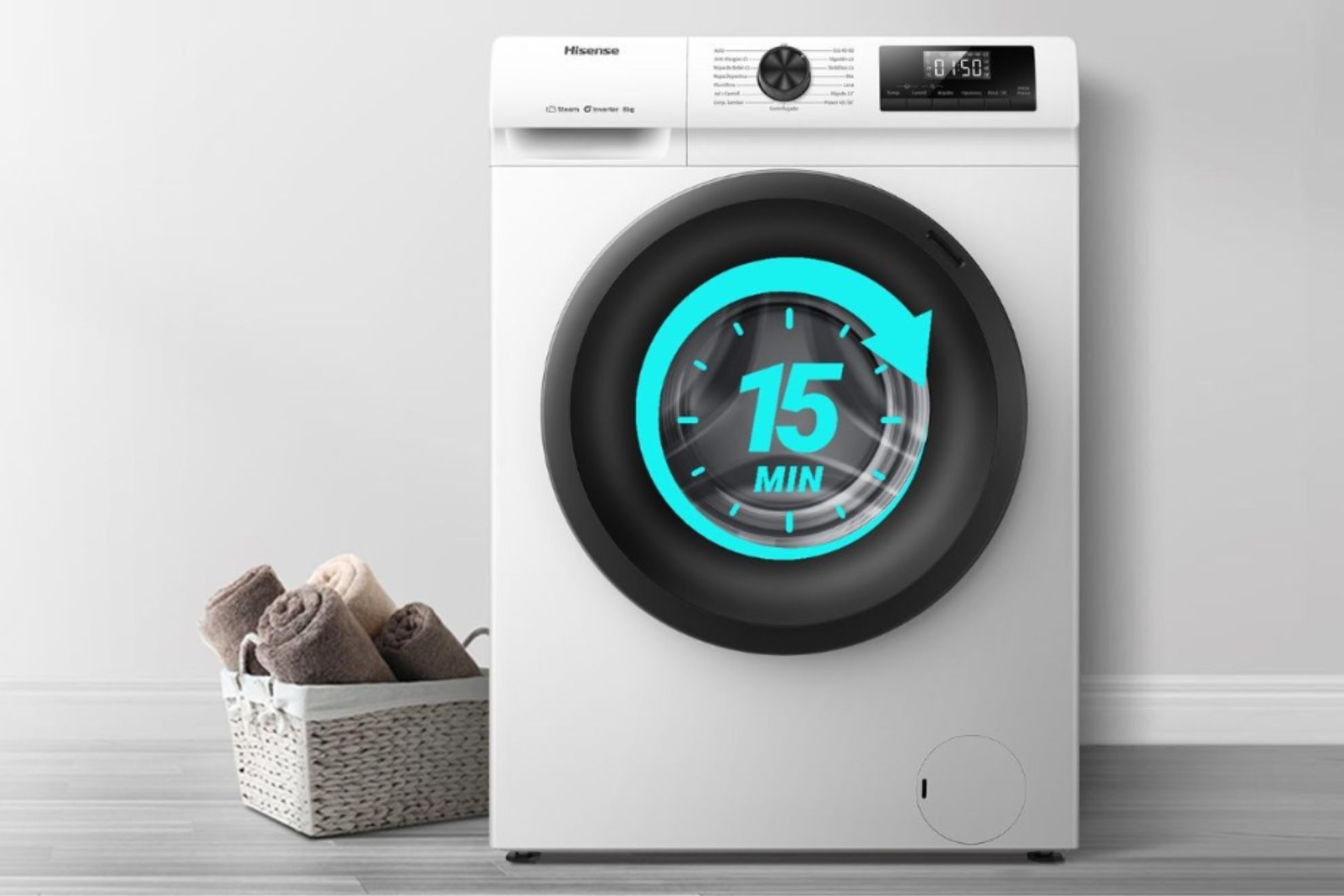 Optimiza tu colada con la lavadora Hisense Serie 1Q.