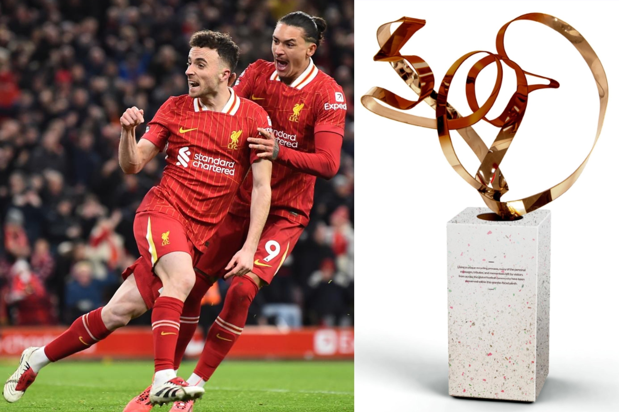 El Liverpool levantará un monumento en Anfield en honor a Diogo Jota