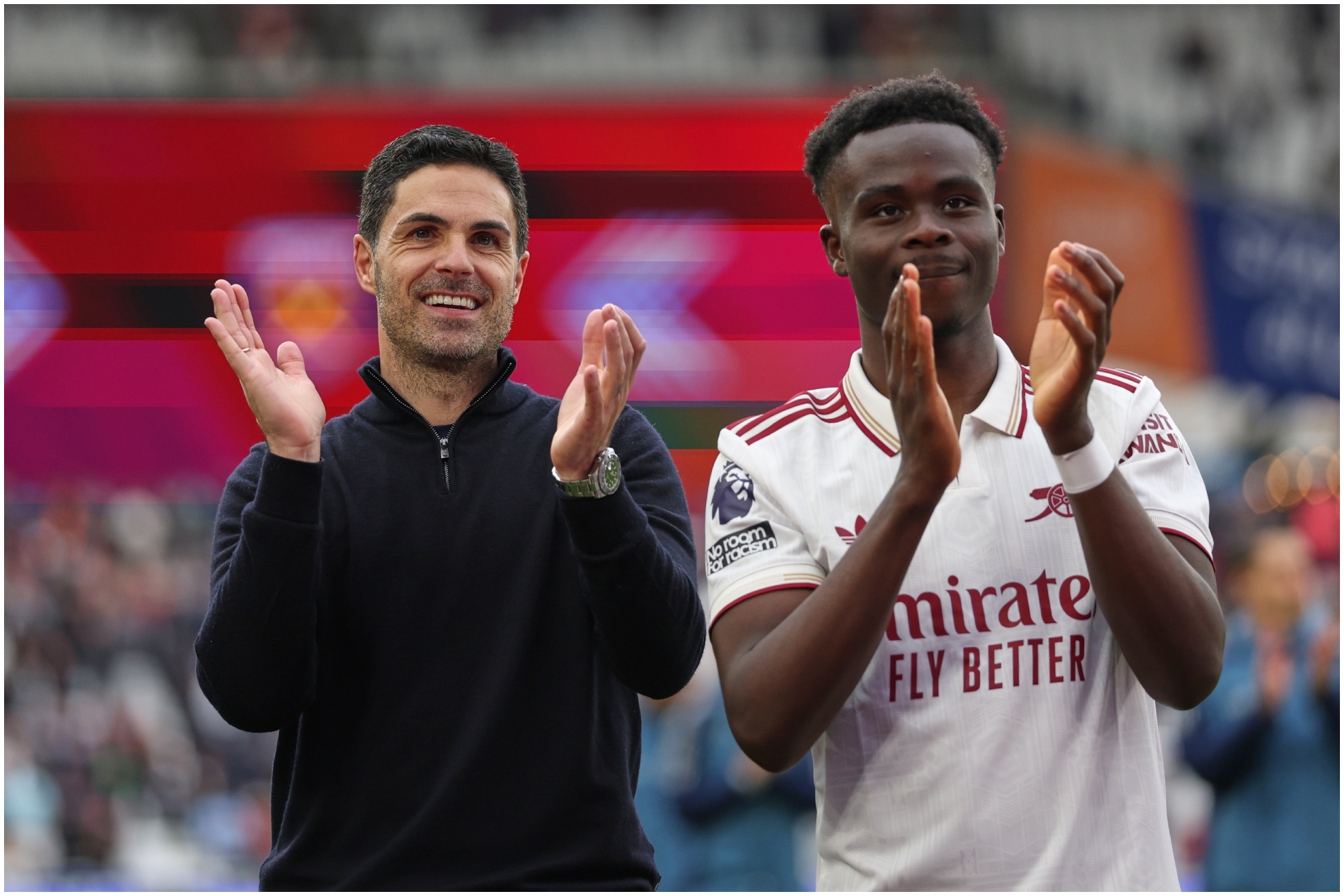 Arteta y Saka, entrenador y segundo capit�n del Arsenal.