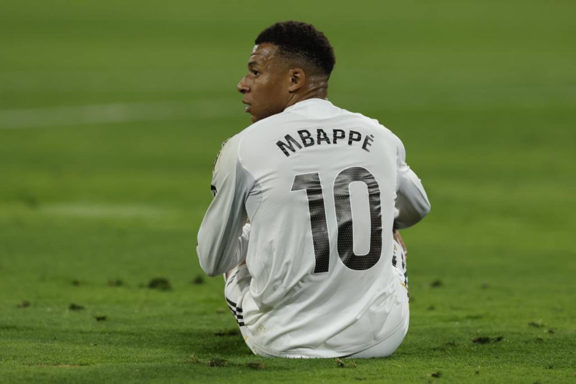 Mbapp,� en un partido del Real Madrid.