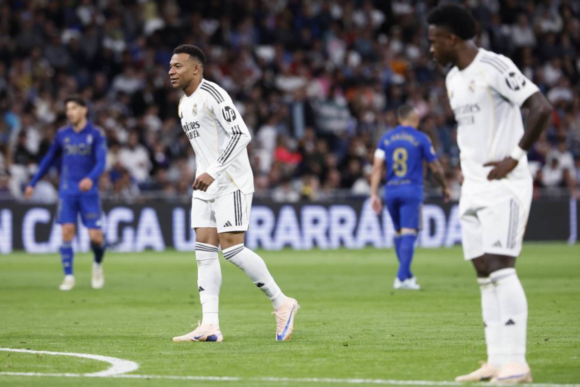 Mbapp� y Vinicius, durante un partido del Real Madrid.