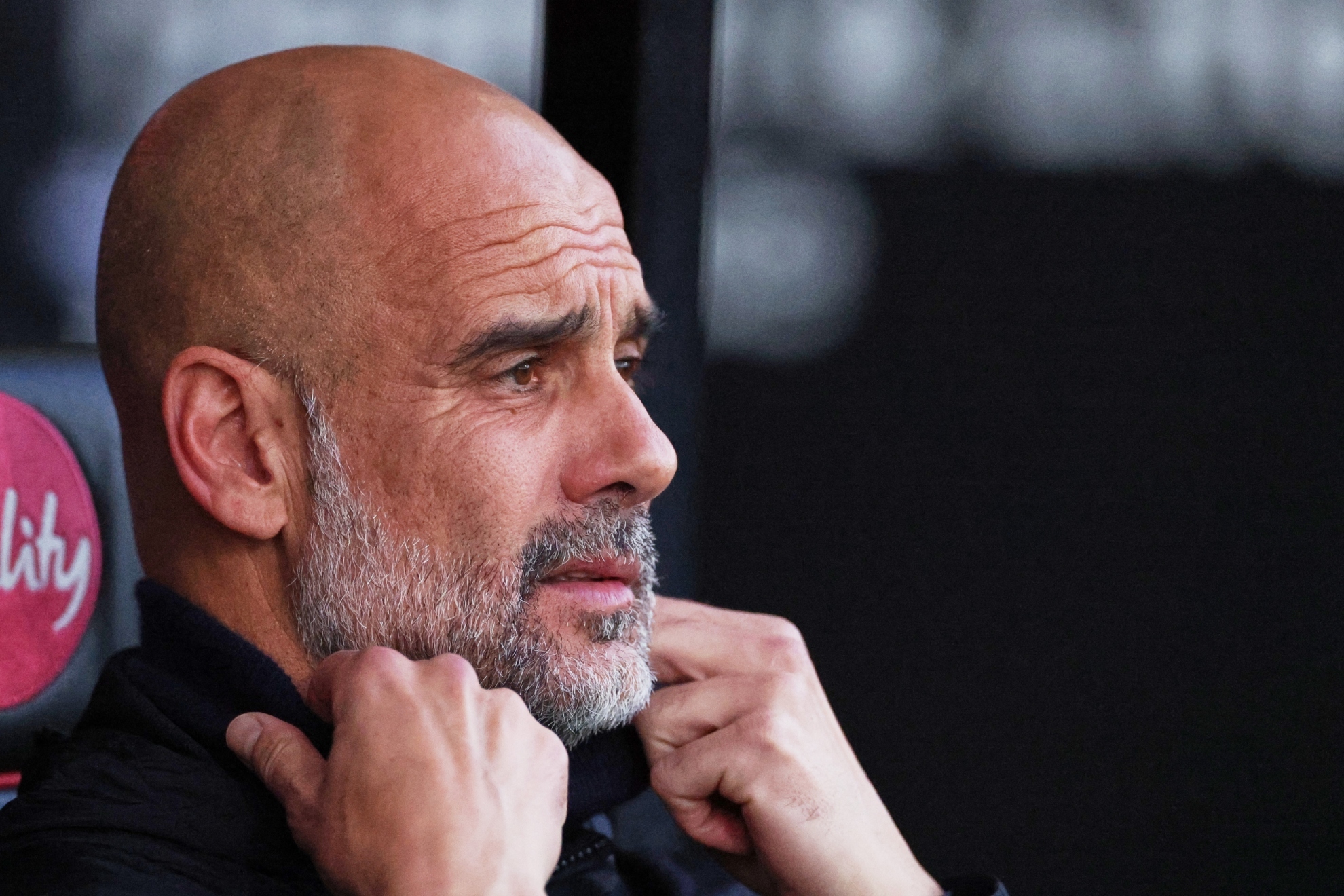 Pep Guardiola, durante un partido con el Manchester City.