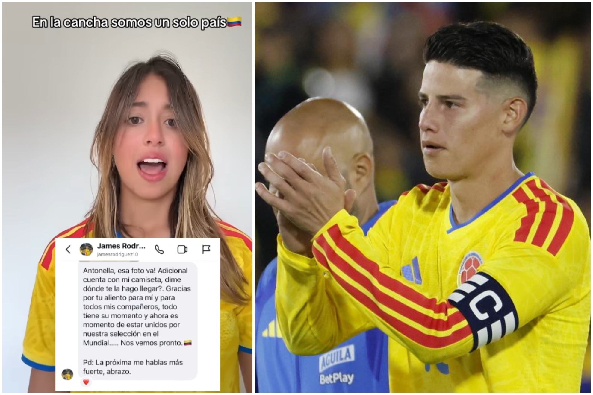 James Rodríguez le responde a la hija de presidente de Colombia tras la polémica: "Antonella, esa foto va"