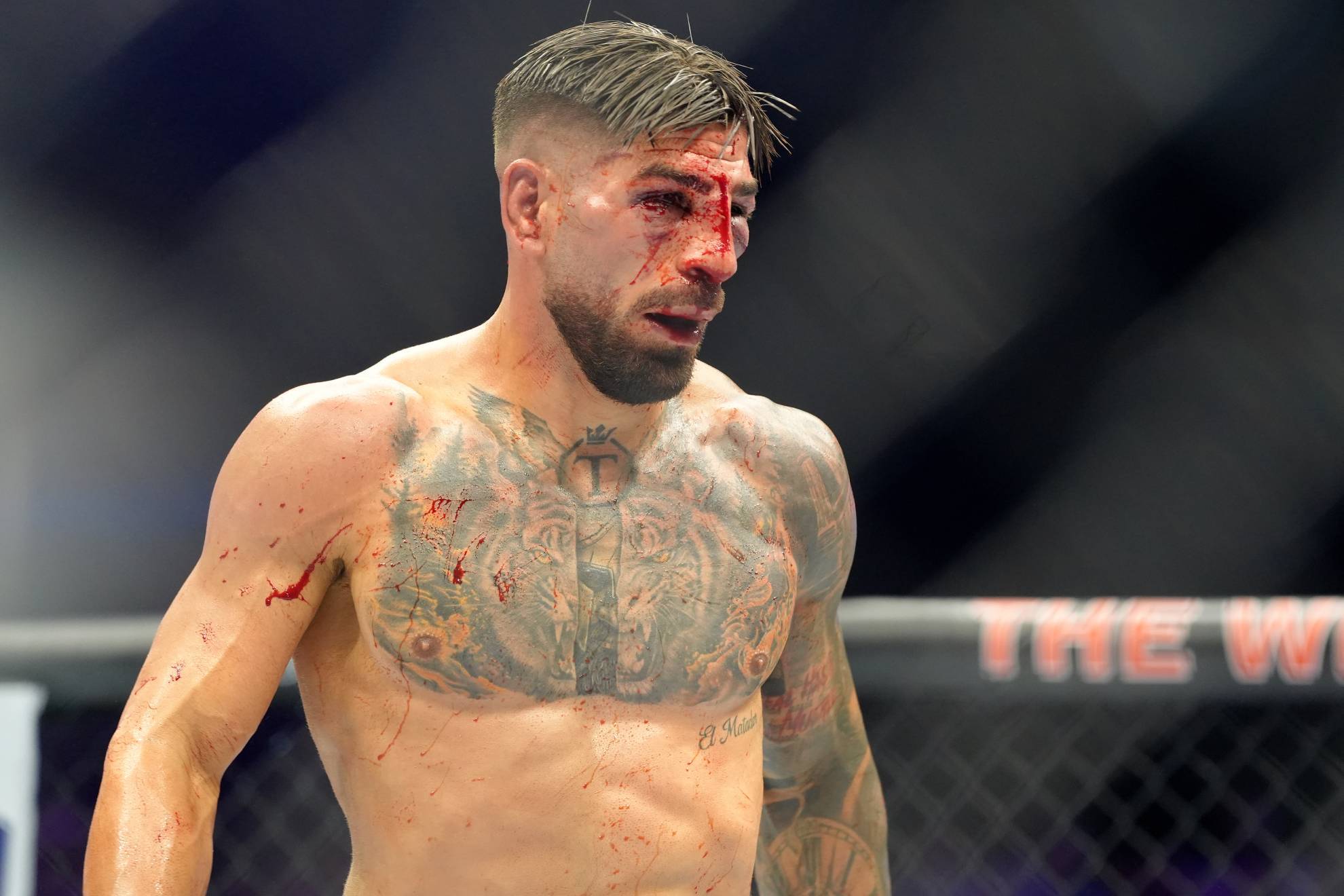 Topuria durante su combate ante Justin Gaethje.