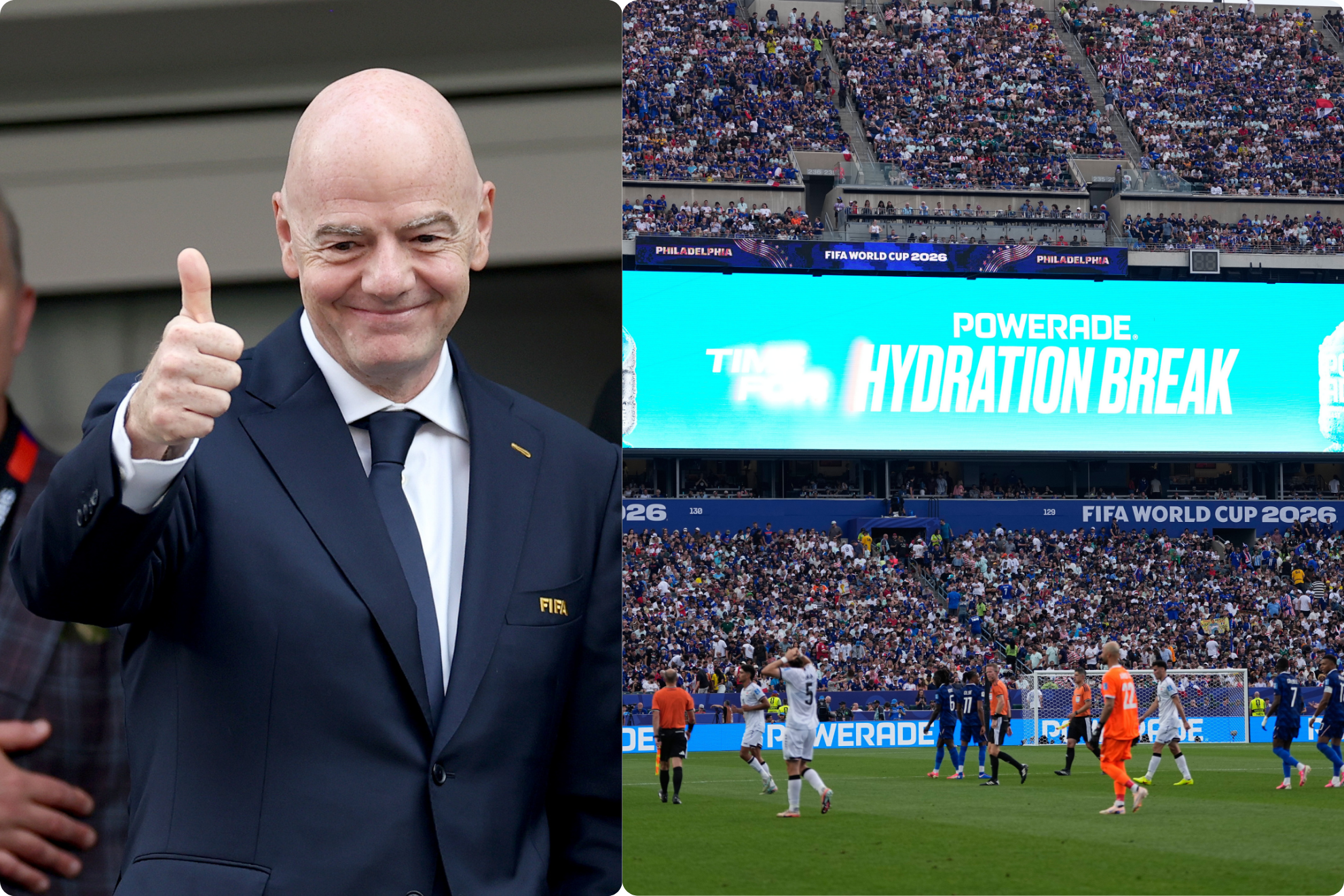 Infantino defiende las pausas de hidratación: "La razón principal es el calor...no hay ingresos adicionales para la FIFA"