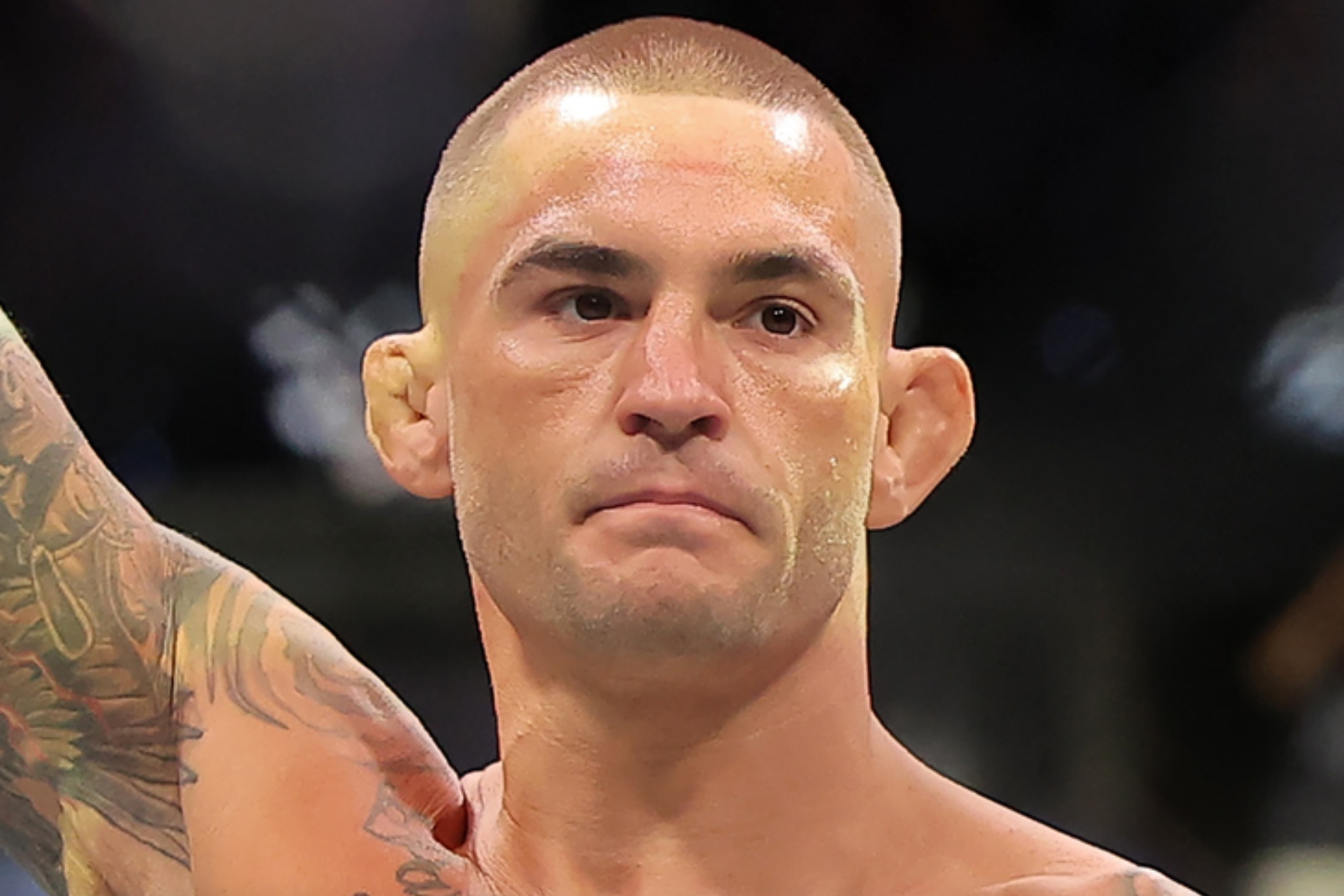 Dustin Poirier despu�s de un combate en la UFC.