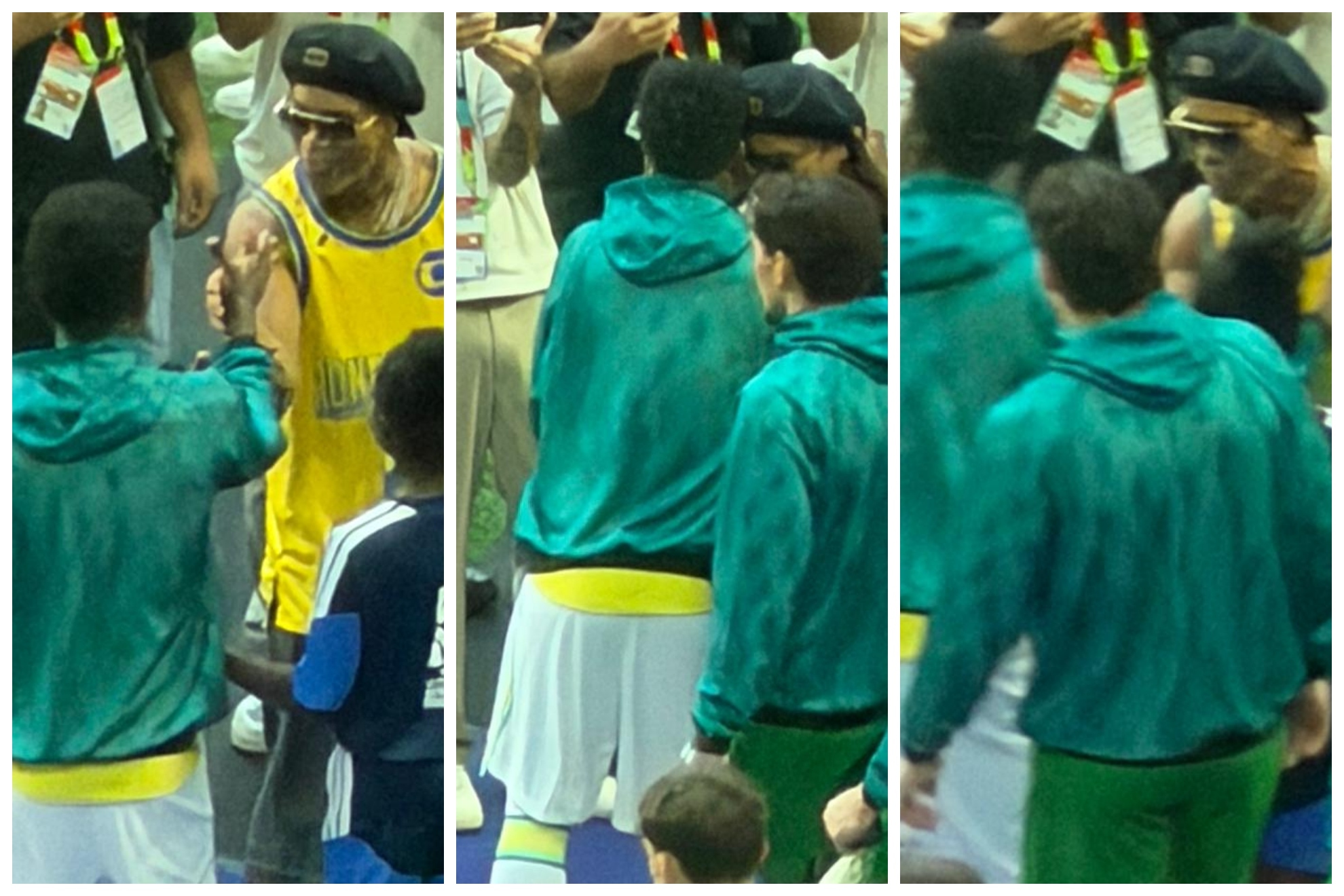 Ronaldinho-Vinicius, abrazo antes de la primera 'final' de Brasil