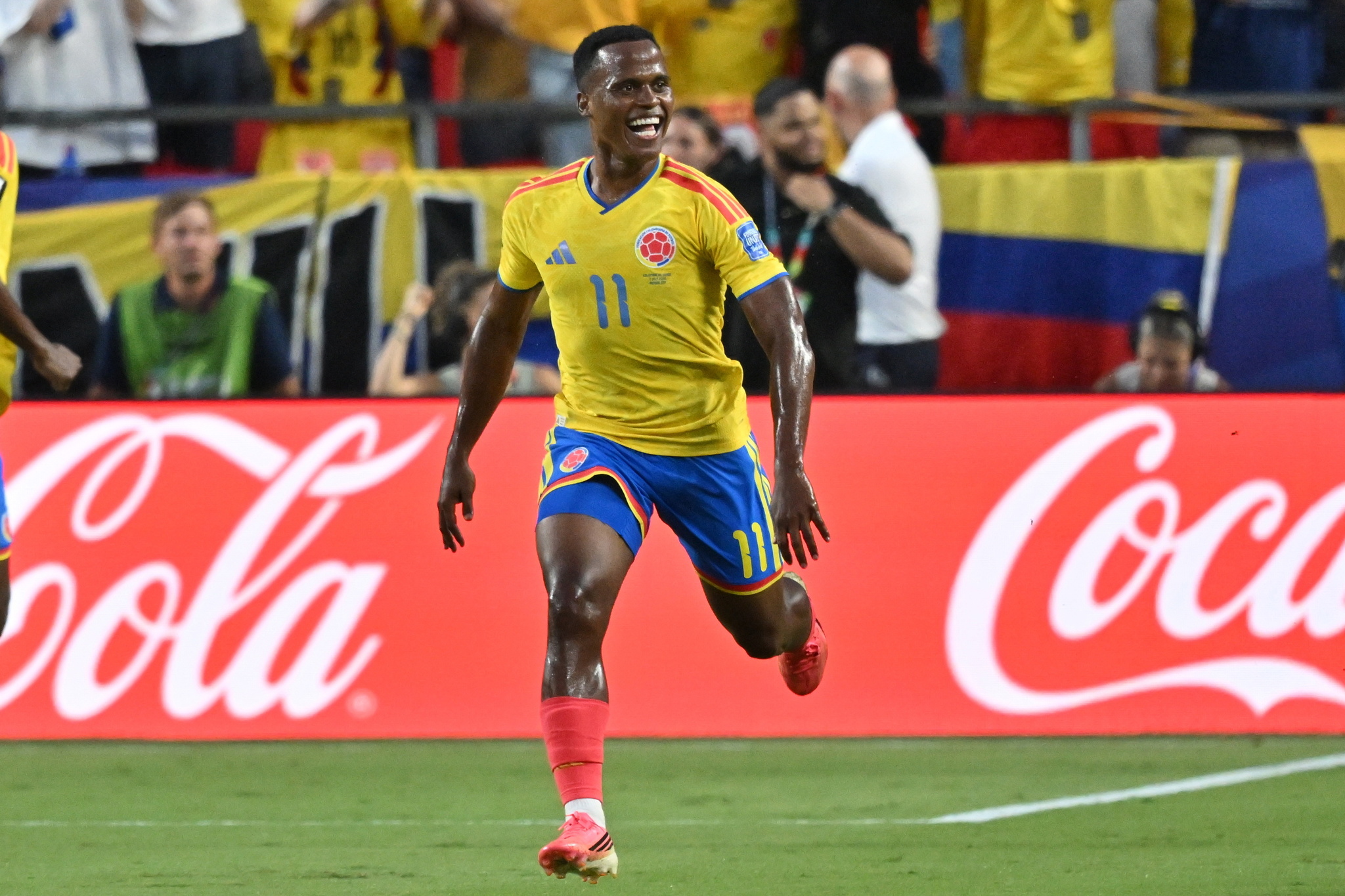 KANSAS CITY (United States), lt;HIT gt;03/07/2026.- Jhon lt;/HIT gt; lt;HIT gt;Arias lt;/HIT gt; of Colombia celebrates scoring the 1-0 goal during the FIFA World Cup 2026 Round of 32 match Colombia against Ghana, in Kansas City, Missouri, USA, 03 July 2026. EFE/EPA/AMY KONTRAS