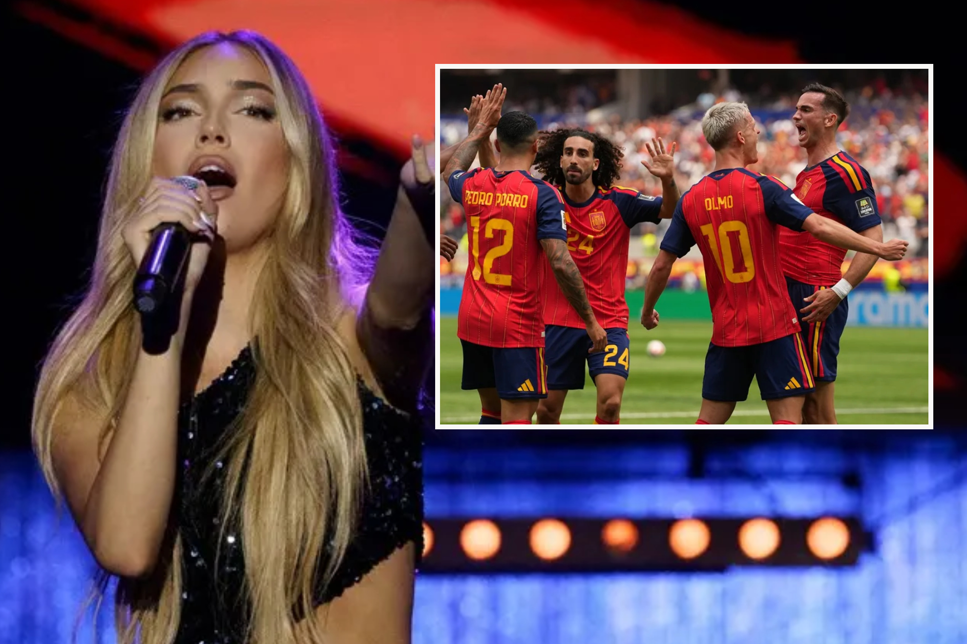 Ana Mena paraliza su propio concierto para celebrar el gol de Mikel Merino con España: “¡Vamos, vamos, vamos!”