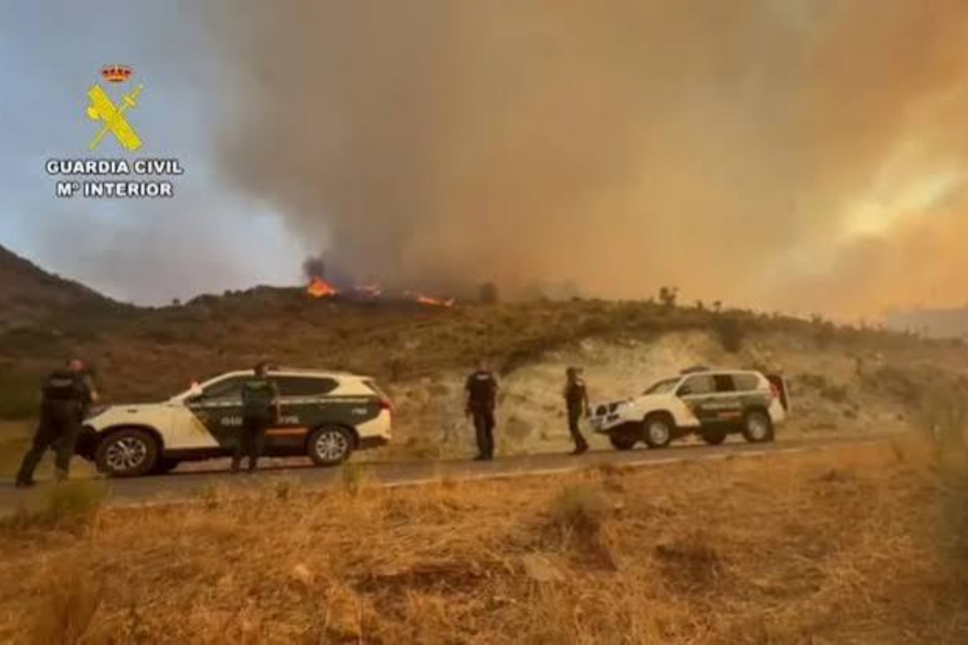 Dos detenidos por negarse a abandonar la zona del incendio de Los Gallardos e intentar regresar a sus domicilios