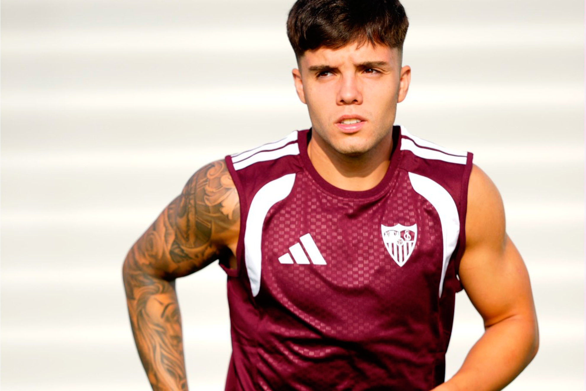 Julio Díaz completa su primer entrenamiento con el Sevilla