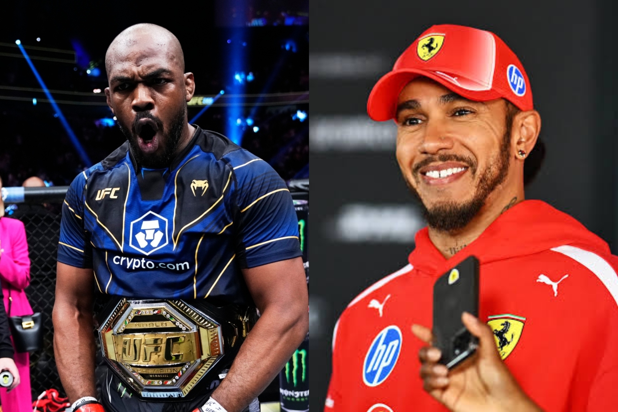 Montaje fotogr�fico de Jon Jones y Lewis Hamilton.