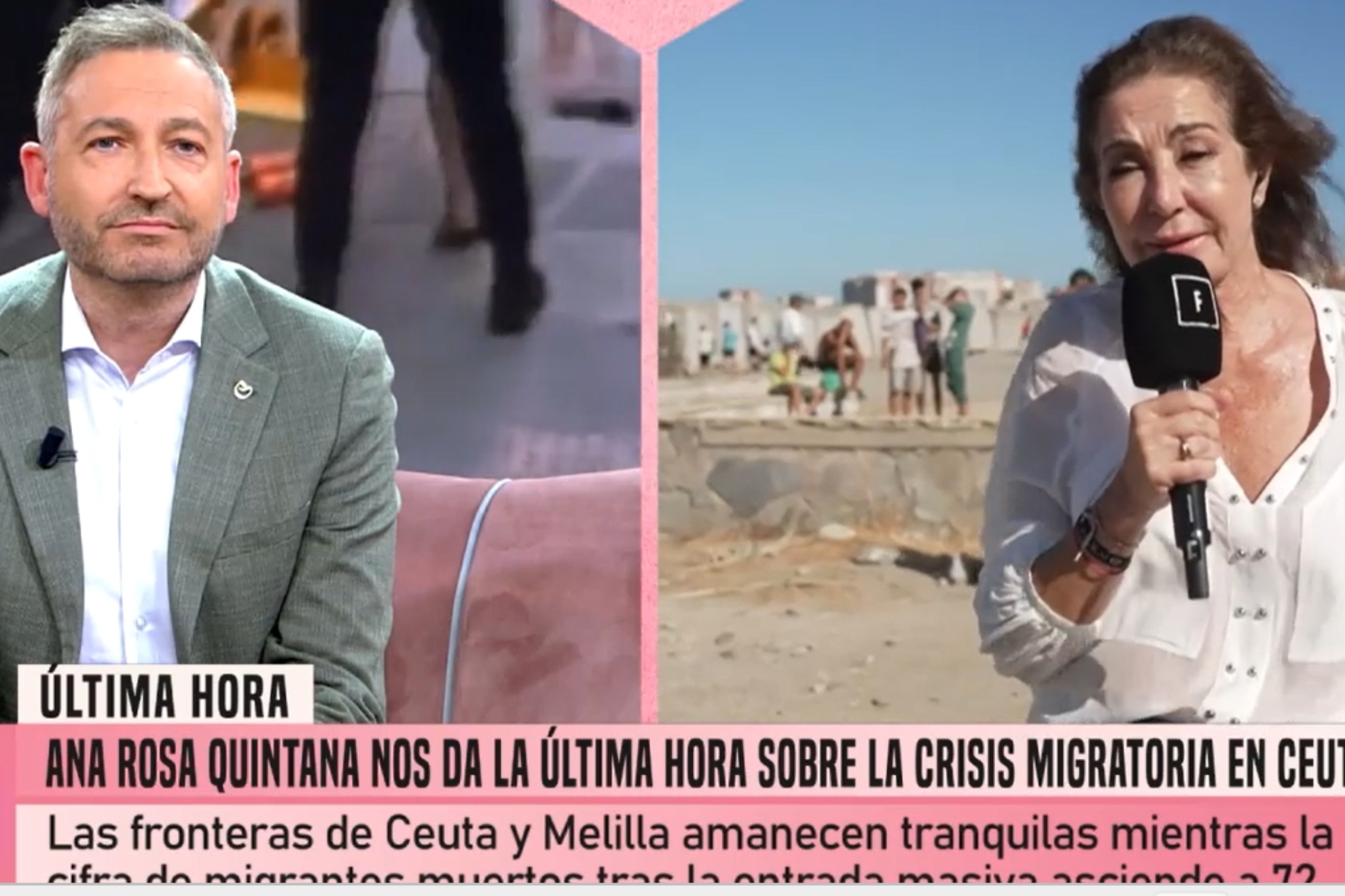 Ana Rosa vive en Ceuta un momento de alta tensión en directo: "Subsaharianos y marroquíes no se llevan bien. No tienen una buena relación. Es un polvorín"