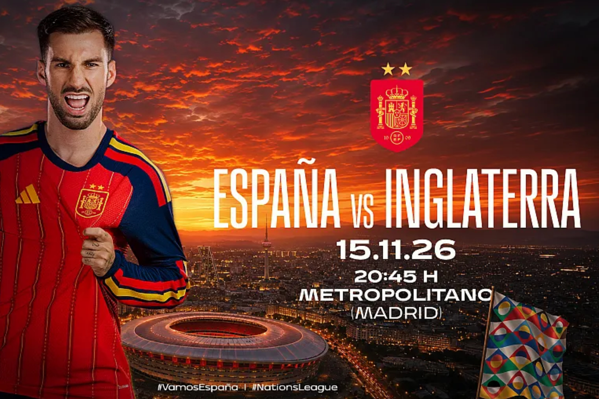 El Metroplitano será el escenario 'talismán' del España - Inglaterra de la Nations League