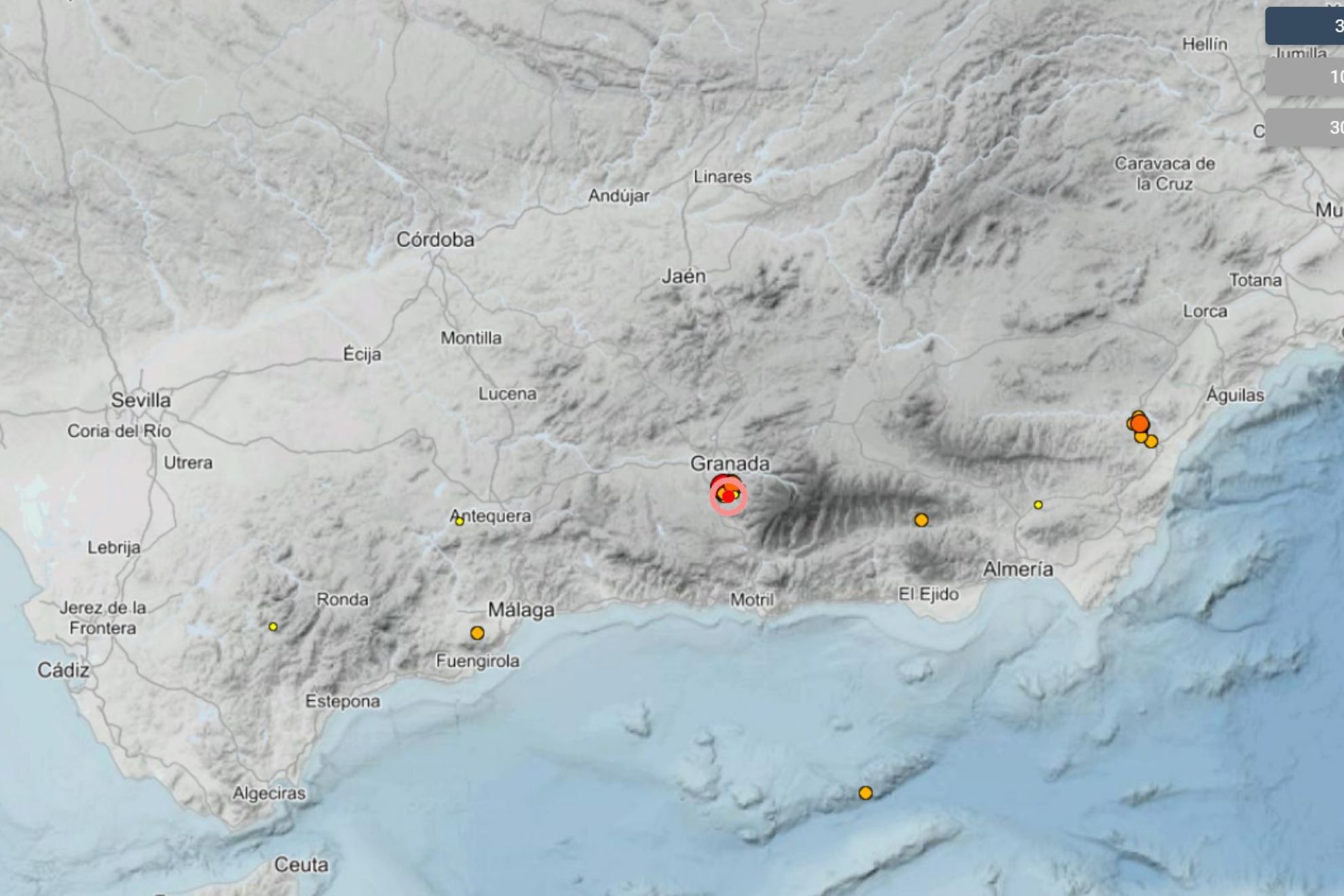 Otro terremoto de magnitud 5 sacude Granada durante la madrugada, tras el ocurrido este viernes de 3,7