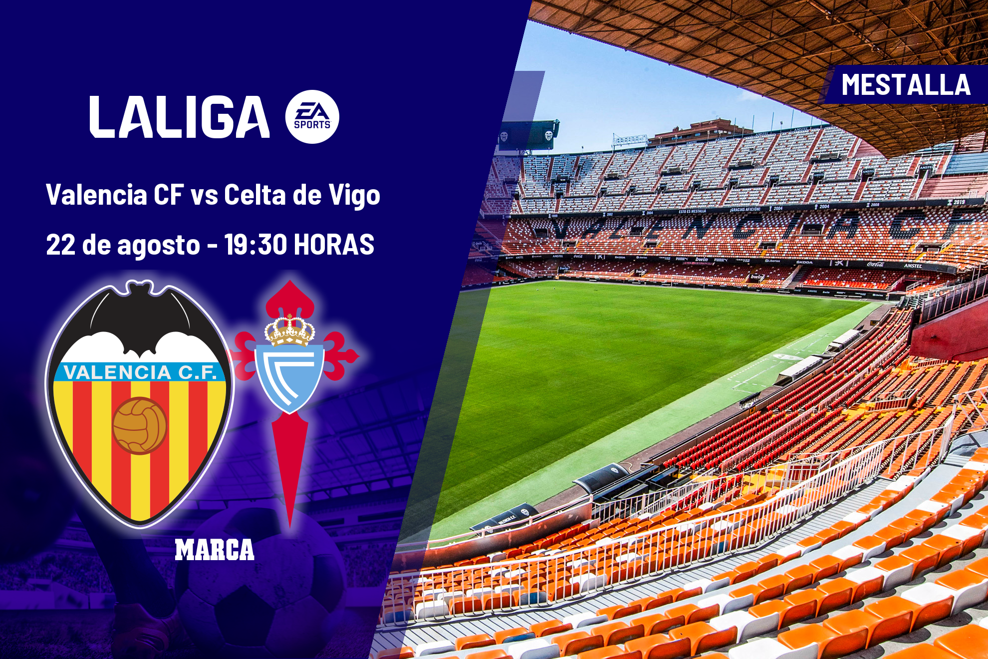 Valencia - Celta: horario, dónde ver hoy en TV y canal del partido de LaLiga EA Sports